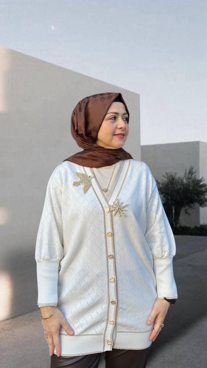 Ghisa - Triko Hırka 5KOBHRK3698 - Ekru