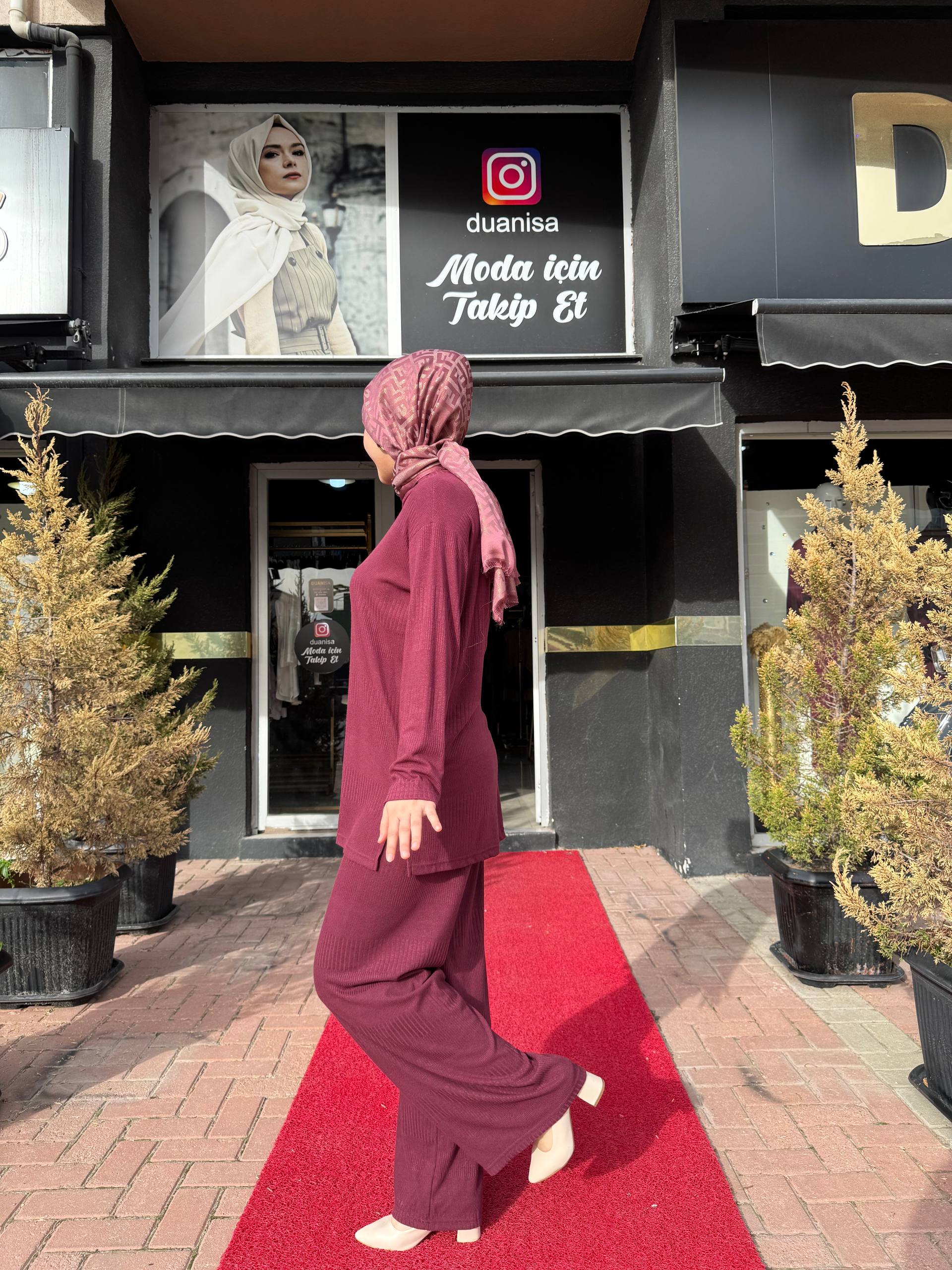 Ceremony Balıkçı Yaka Kristal Detaylı Triko Takım W-6922