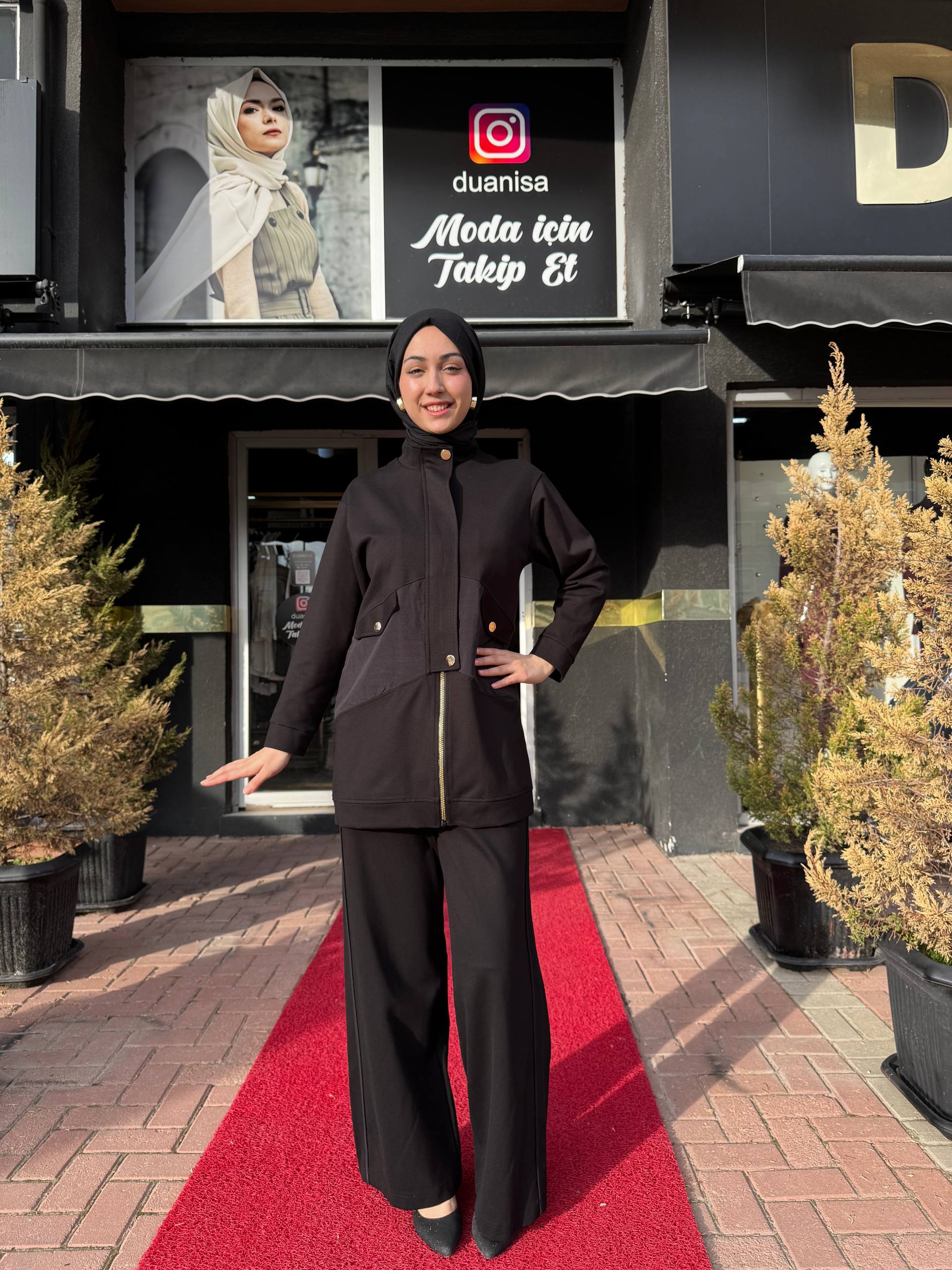 Ceremony Önden Fermuarlı Yarım Patlı Çelik Takım W-6921 - Siyah