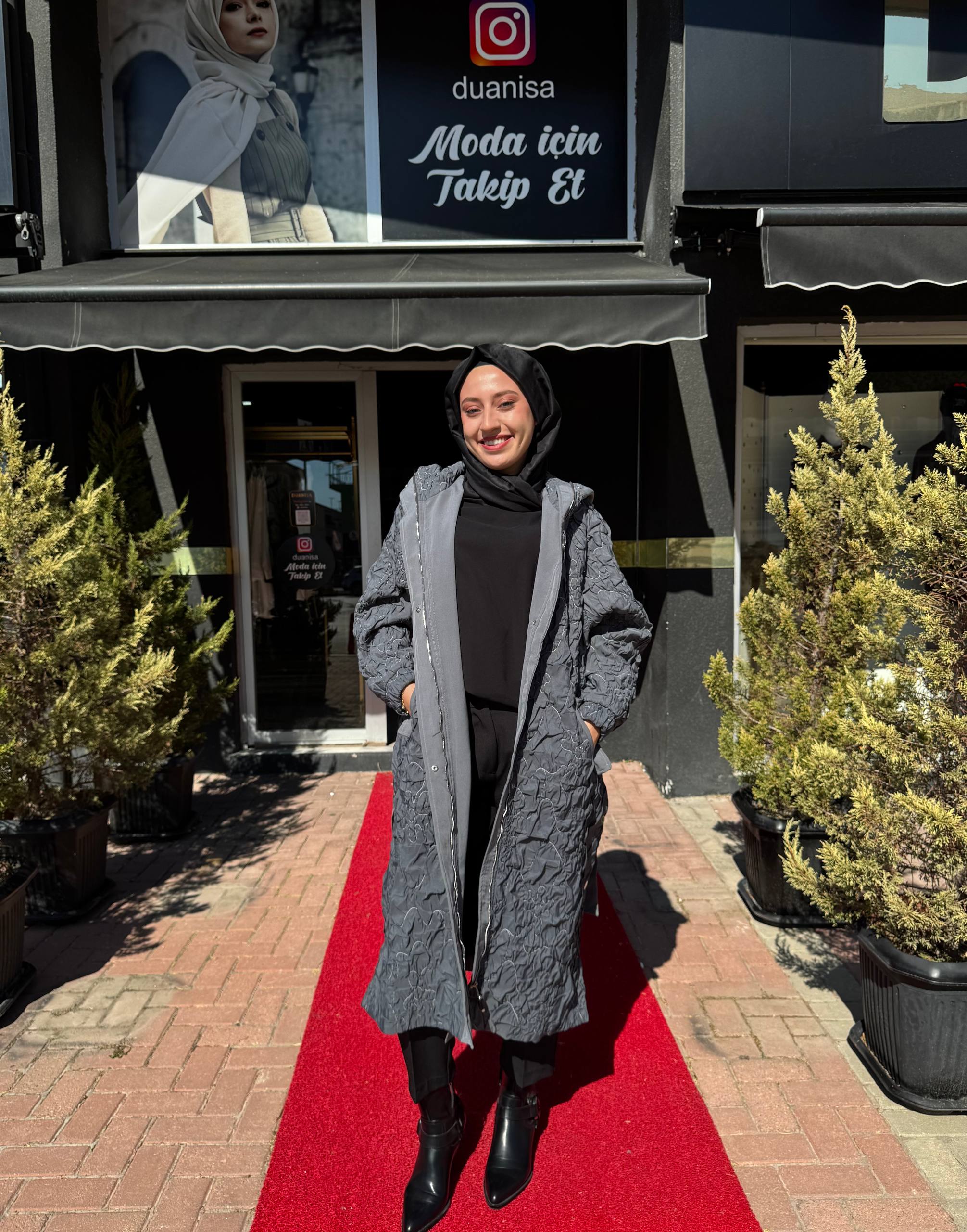 Ceremony Yanları Fermuar Detaylı Star Kap W-6806 - Gri