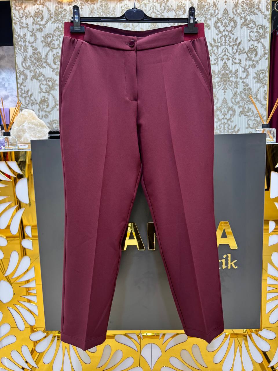 Sentez Narina Büyük Beden Pantolon SZ-5606 - Bordo