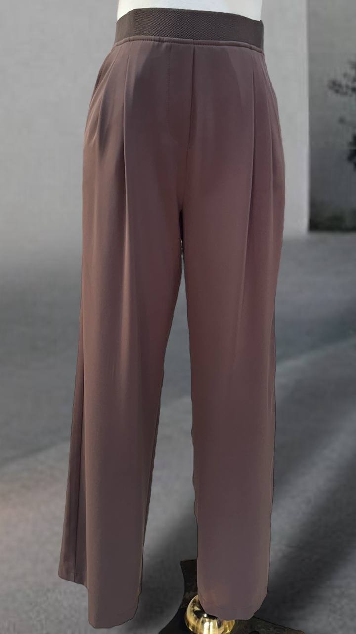 Sentez İyon Pileli Pantolon Z-5592 - Kahve