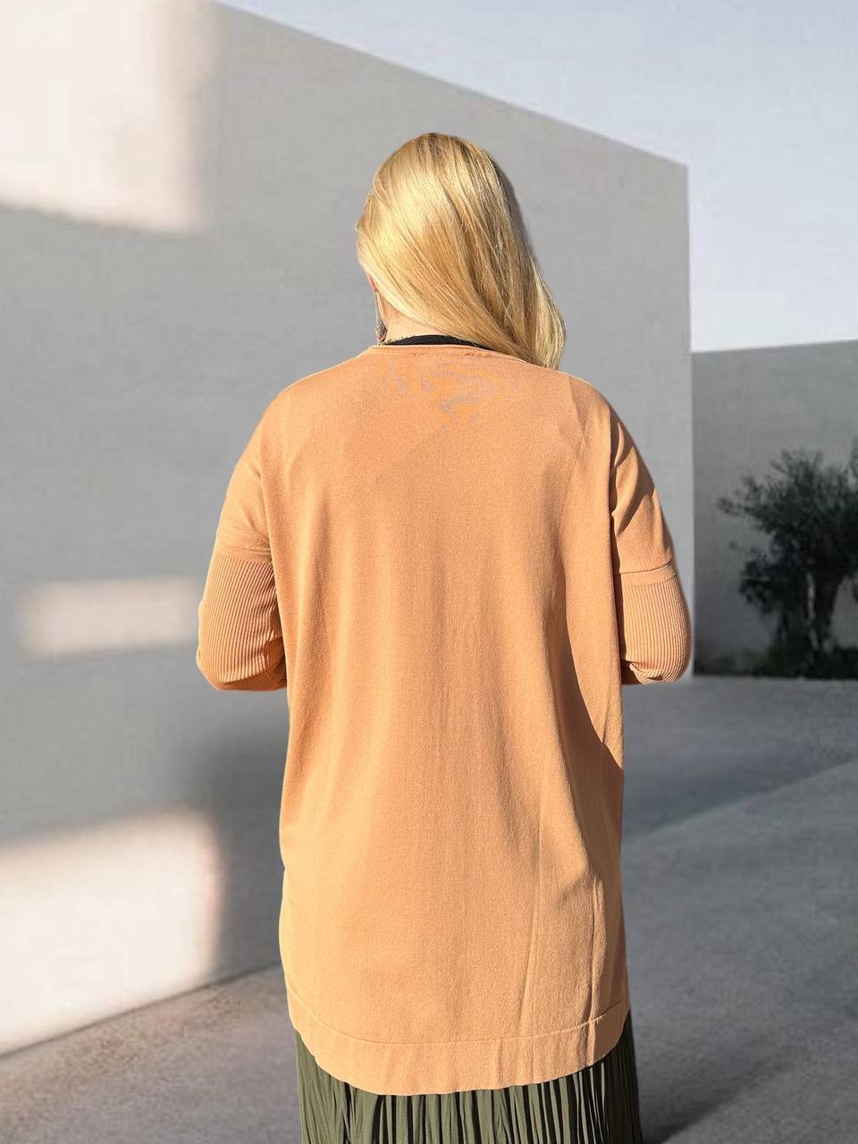 Nuss-Kolu Fitilli Rayon Tunik-Mango