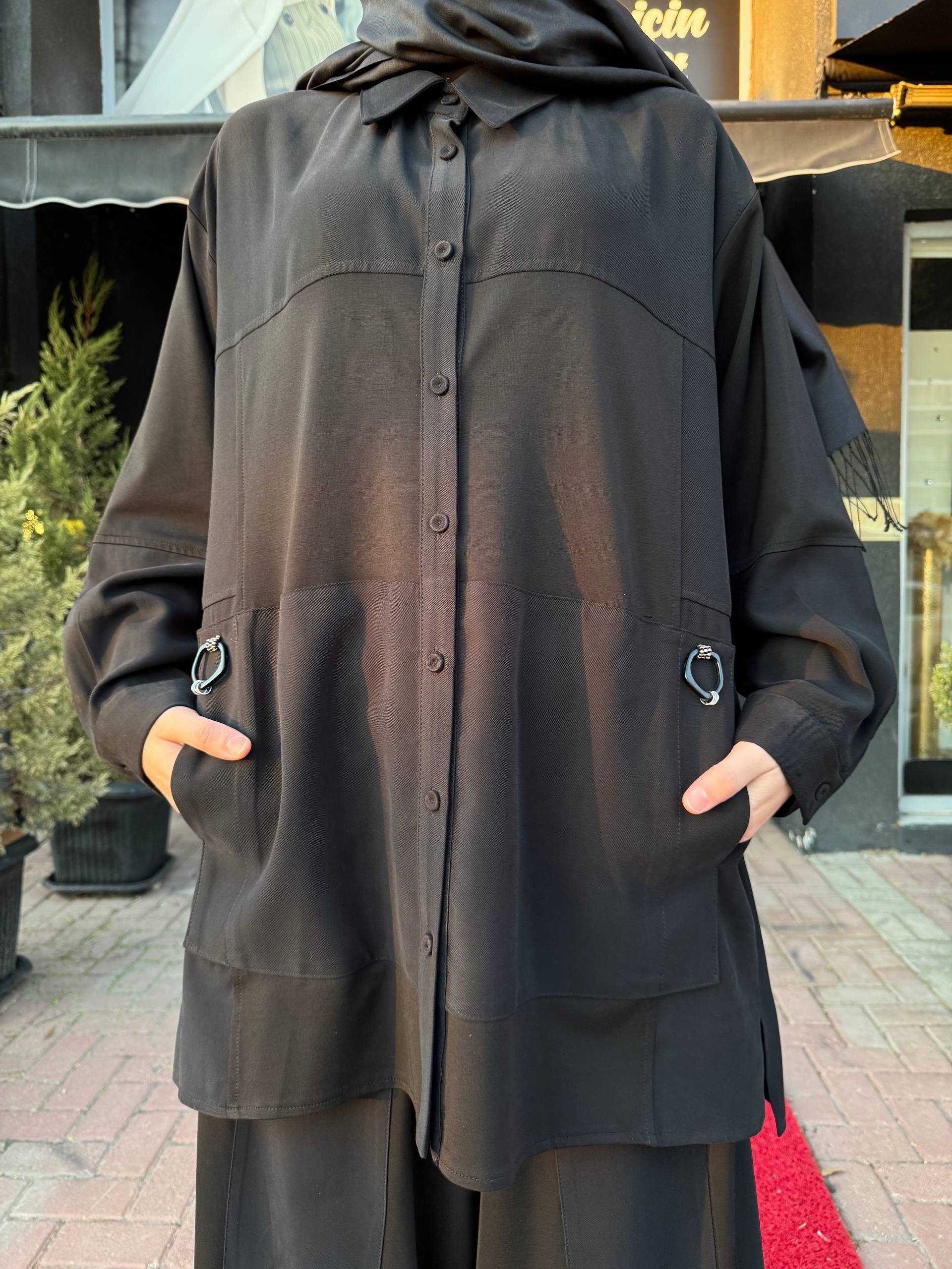 Ceremony Tuniği Ve Pantolonu Bambu Detaylı Aksesuarlı Takım W-6940