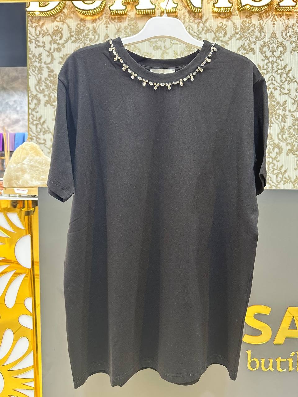 Beys Design Damla Taş Detaylı Tunik 25SS74017 - Siyah