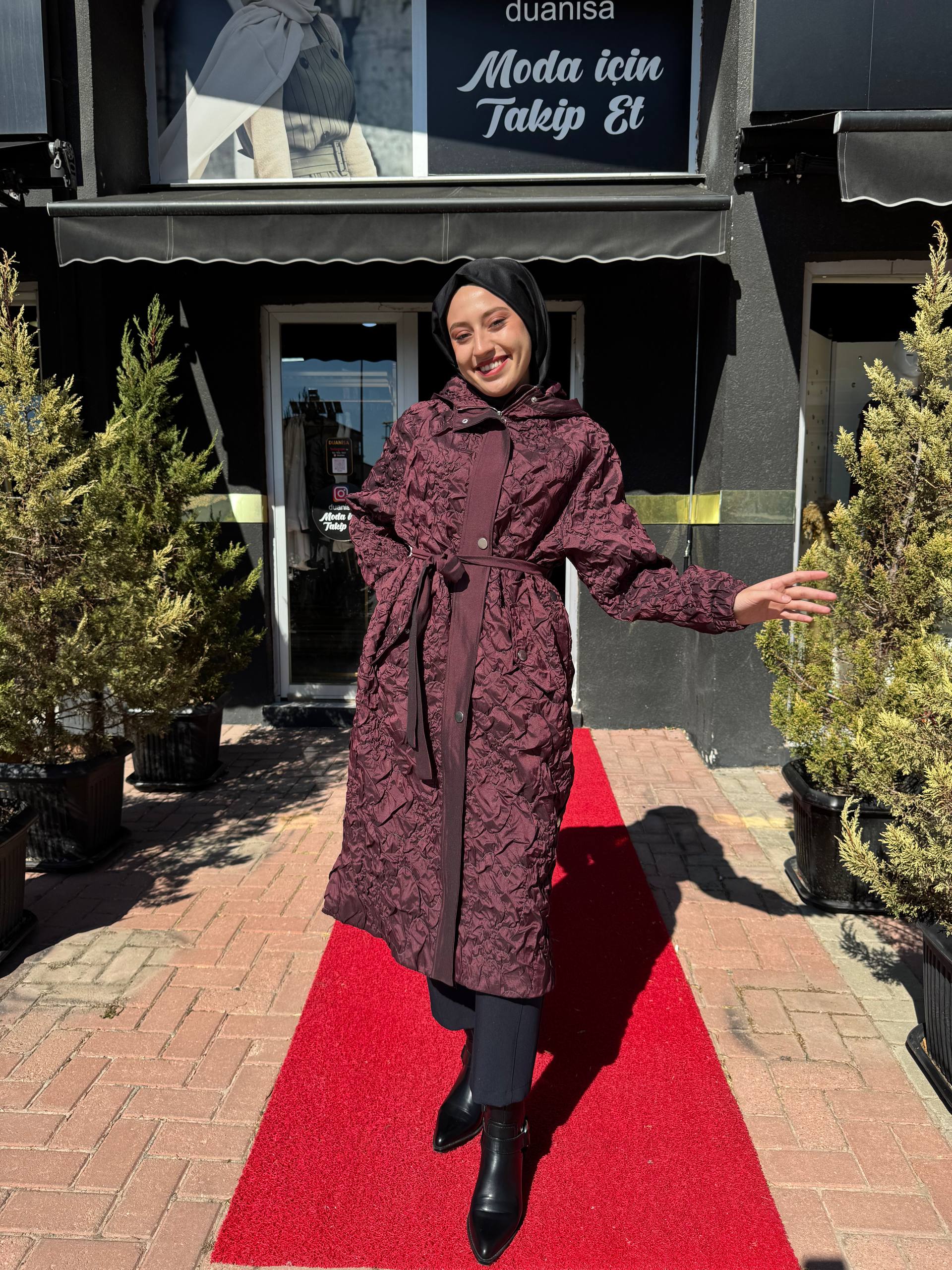 Ceremony Yanları Fermuar Detaylı Star Kap W-6806 - Bordo