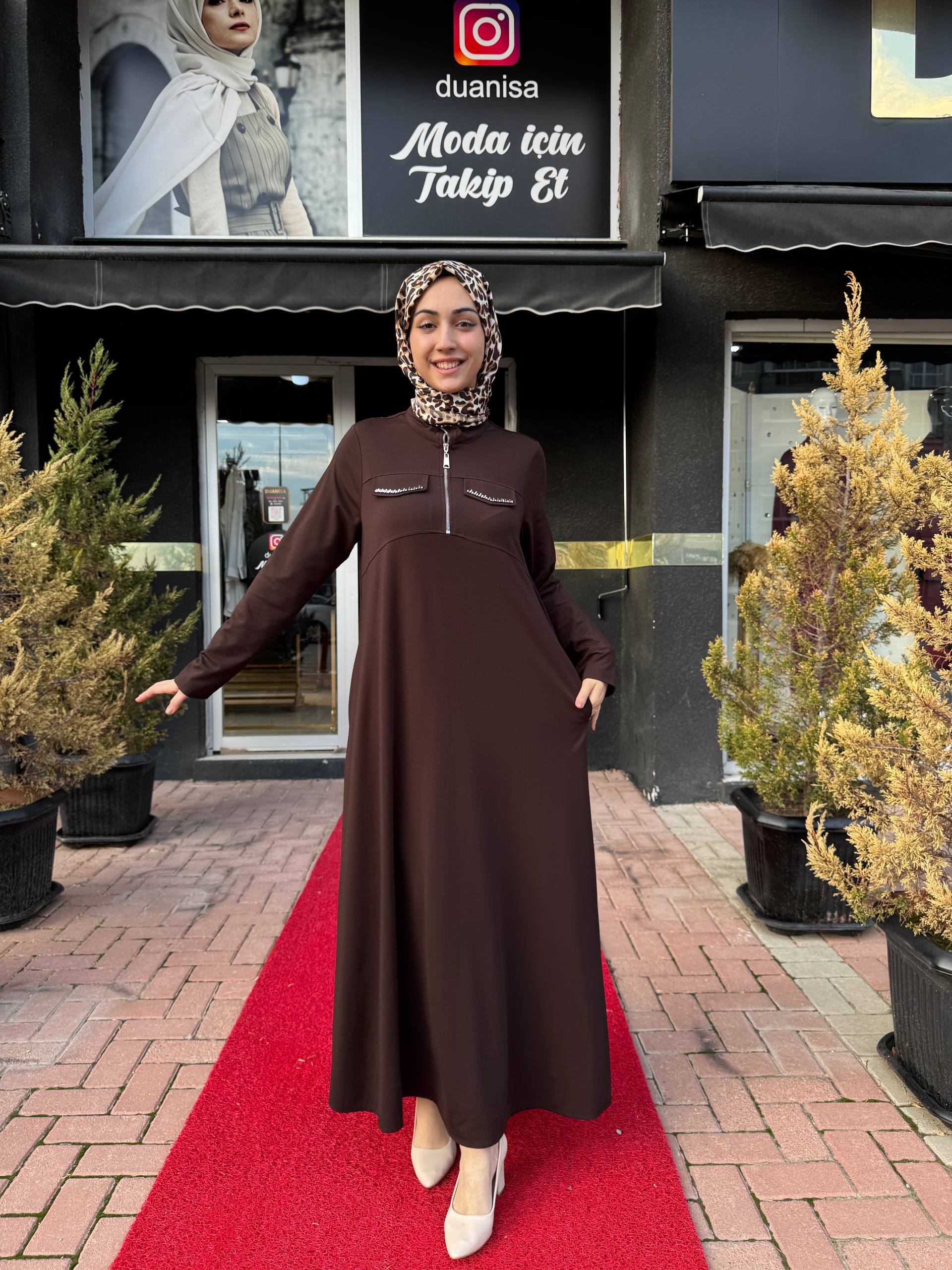 Nuss Elbise NS-26K2013 - Kahve