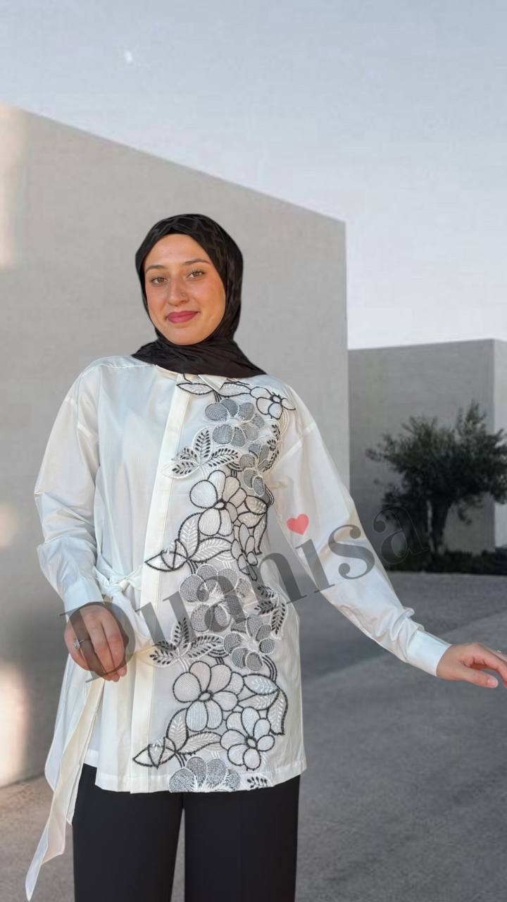 Beys Design Dantel Gömlek 25SS74003 - Ekru