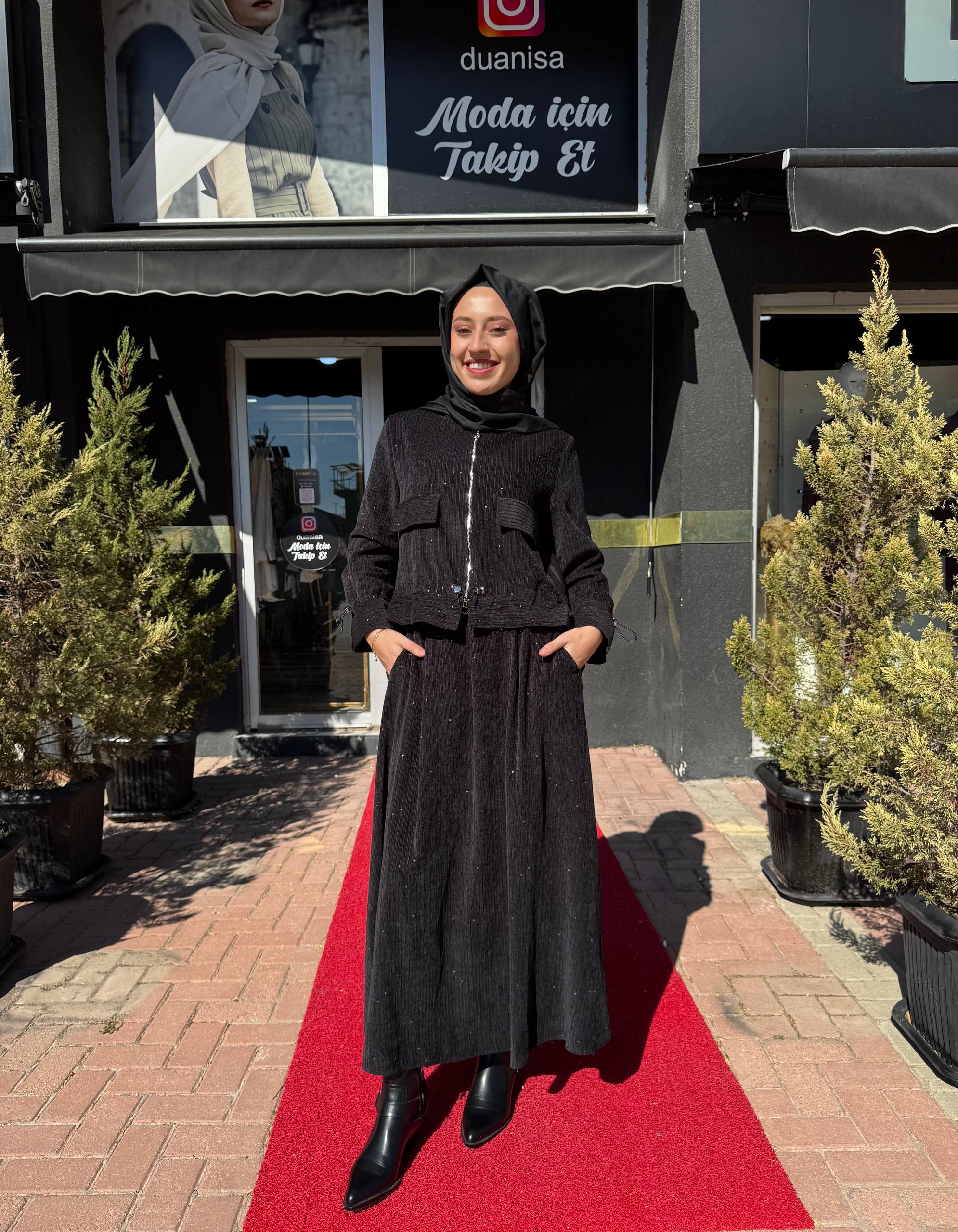 Ceremony Pullu Beli Lastikli Bolerolu Etekli Takım W-6918 - Siyah