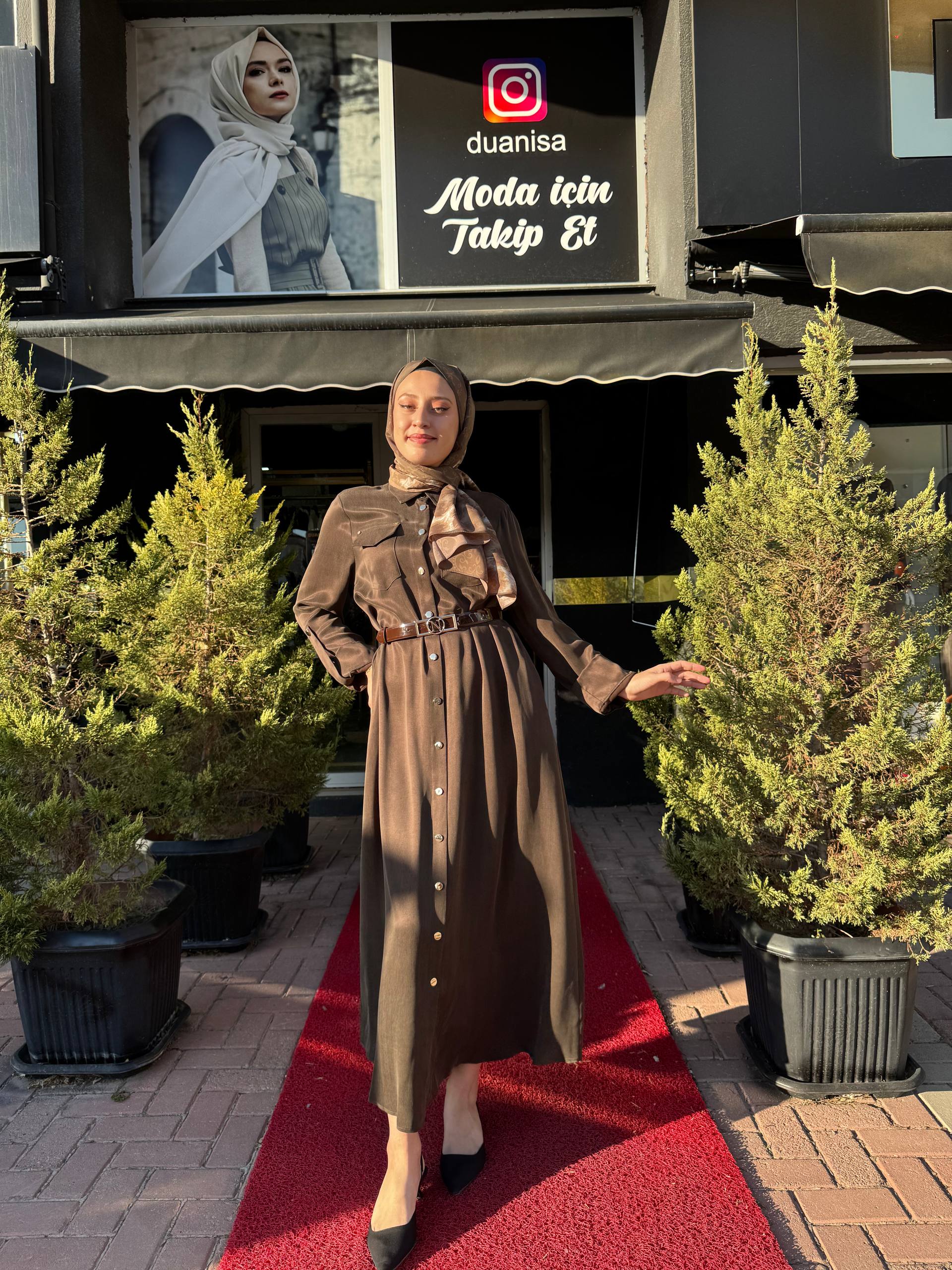 Nuss Elbise NS-26K2002 - Kahve