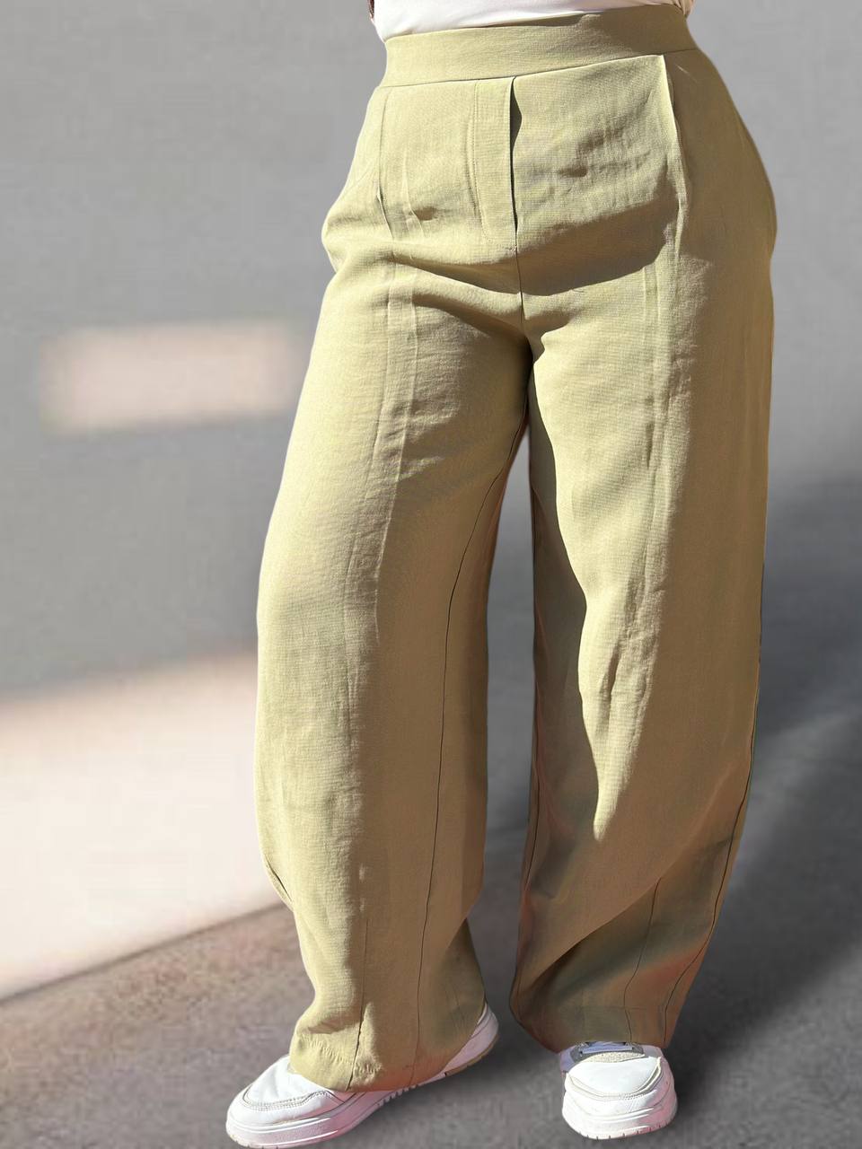 Ceremony  Pileli Paçası Pensli Tencel Pantolon Kekik 