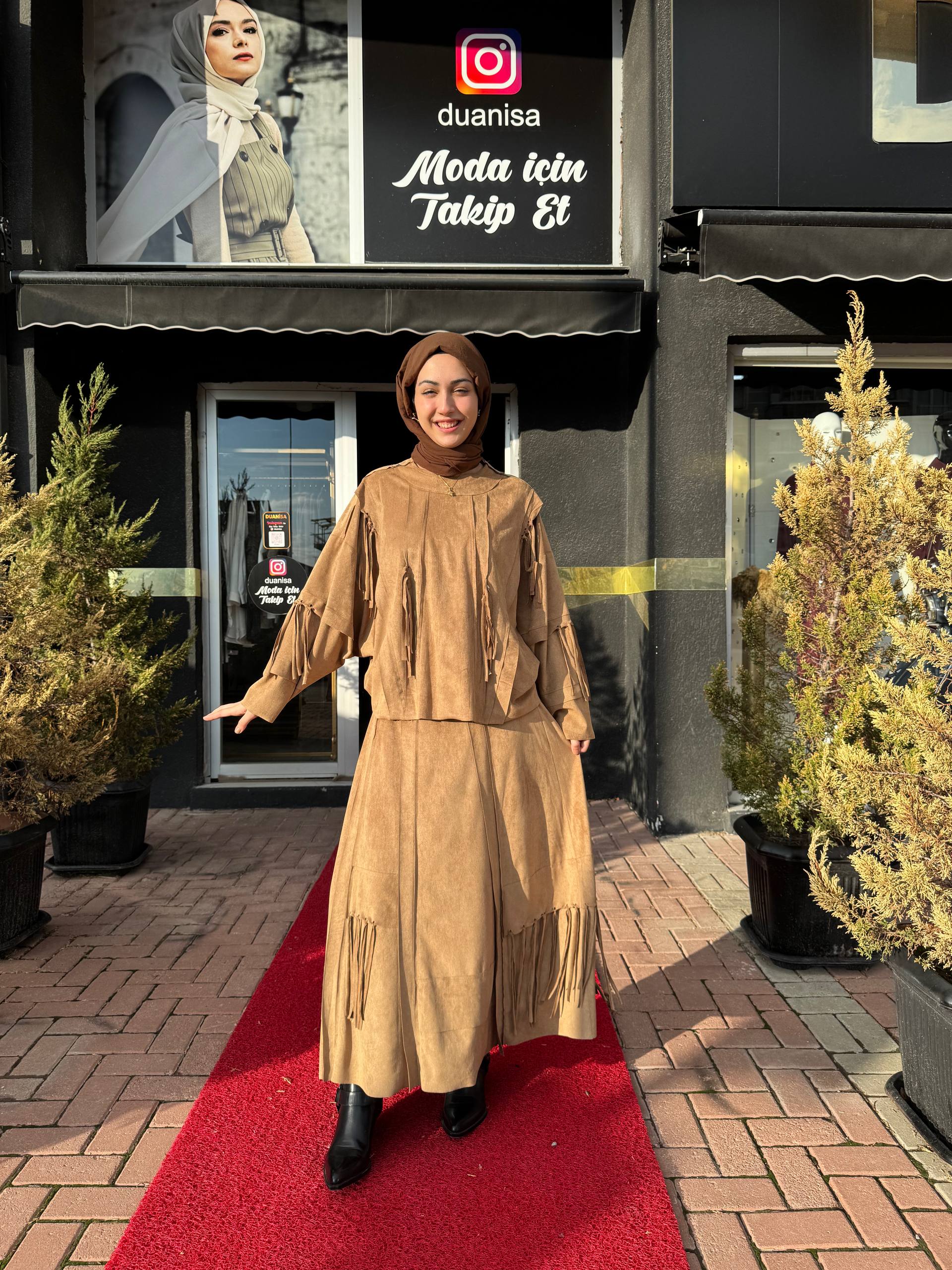 Ceremony Yarasa Kol Etekli Takım W-6956 - Camel