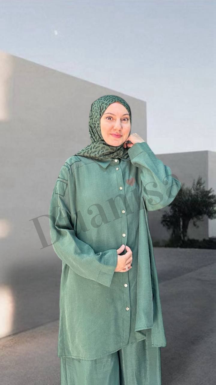 Ceremony  Pantolonu Dubai Tuniği Pasion Önden Düğmeli Takım S-5997