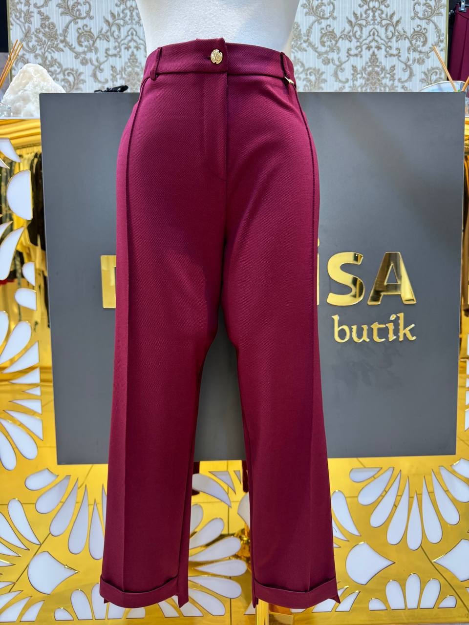 Sentez Nevyork Duble Paça Pantolon SZ-5601 - Bordo
