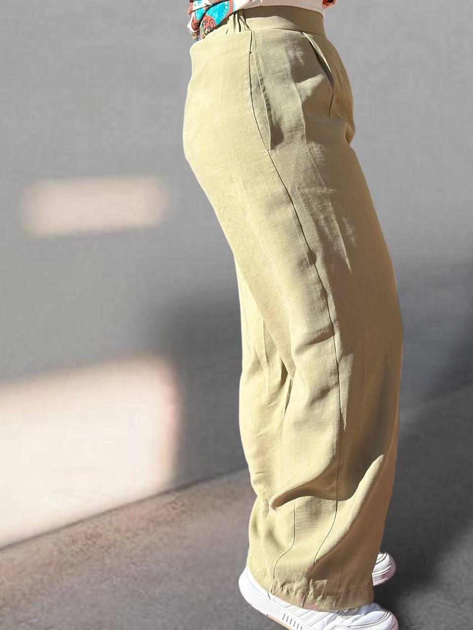 Ceremony  Pileli Paçası Pensli Tencel Pantolon Kekik 