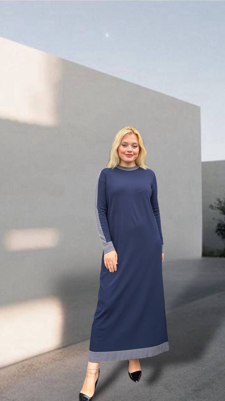Nuss Şerit Detaylı Triko Elbise 24Y - 1411
