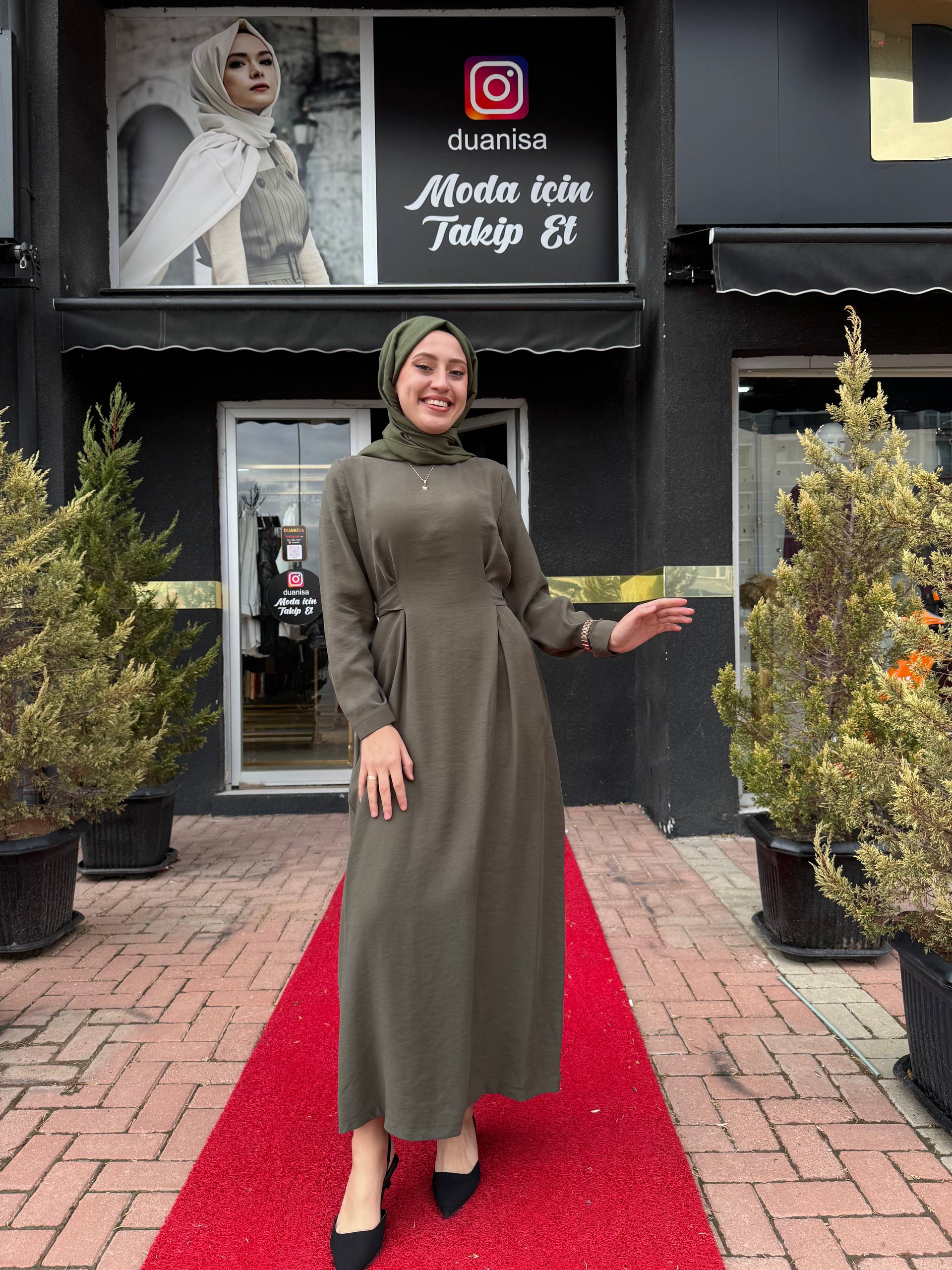 Nuss Elbise NS-26K2012 - Haki