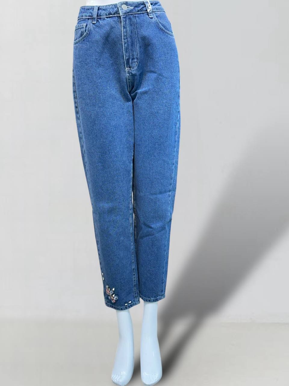 Loreen Fashion - Paça Detaylı Pantolon - Mavi 