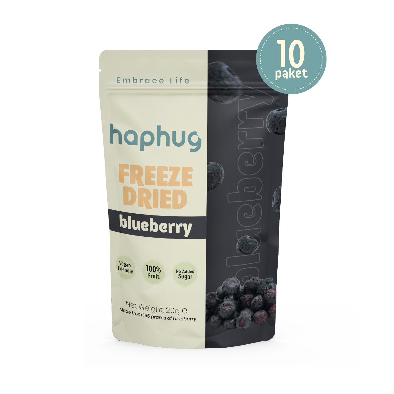 HapHug Freeze-Dried Blueberry - Pack of 10