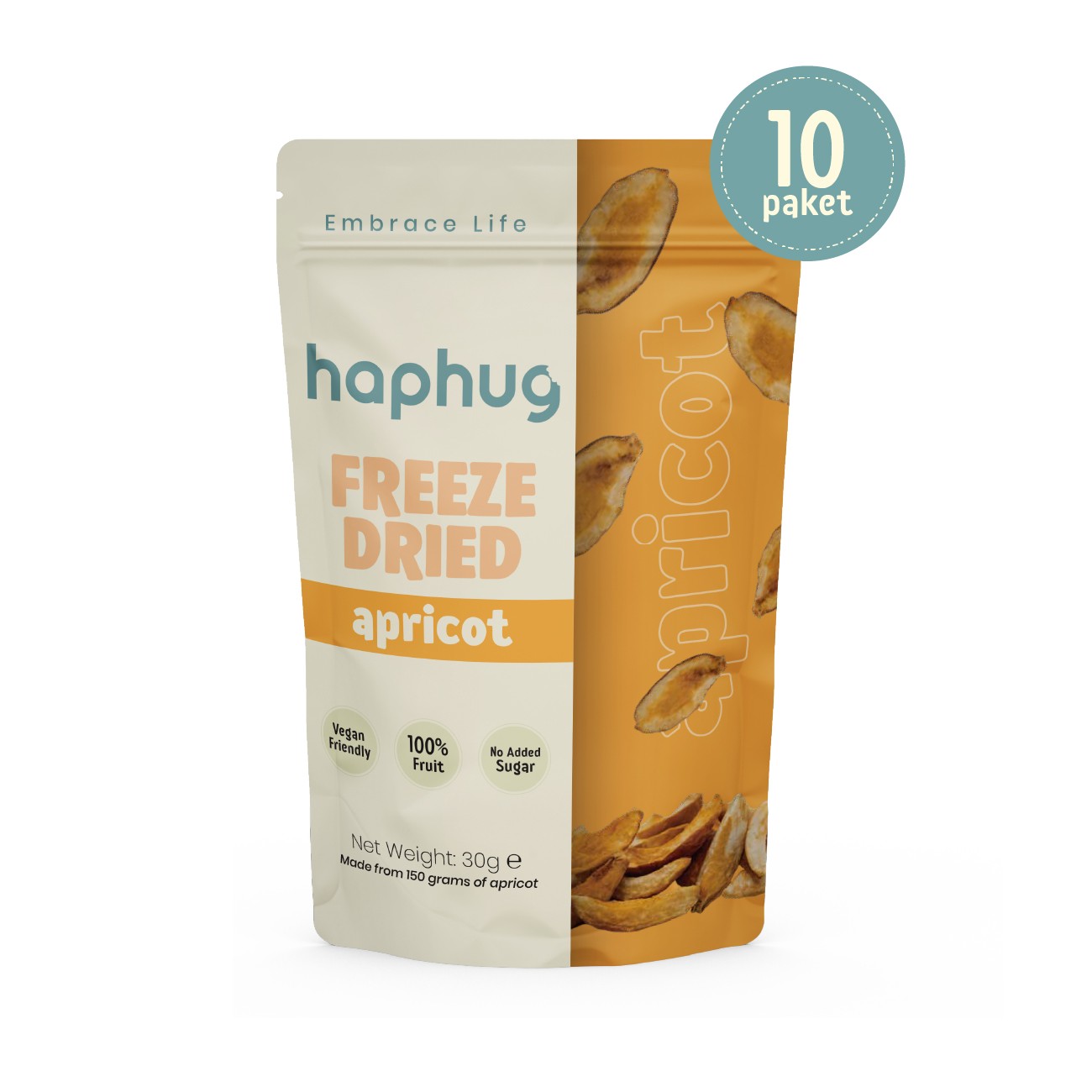 HapHug Freeze-Dried Apricot - Pack of 10