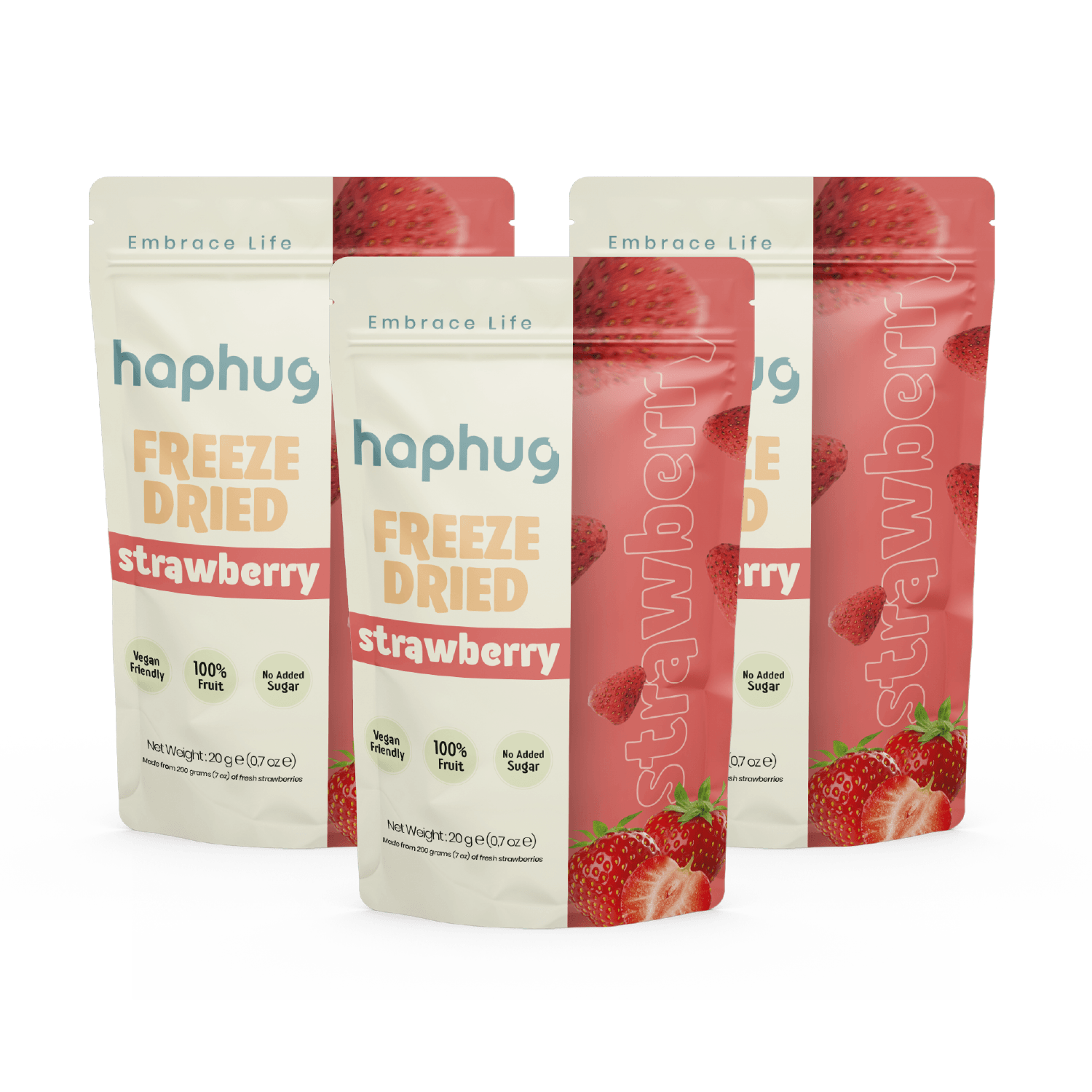 3'lü Paket Freeze Dried Bütün Çilek - Dondurularak Kurutulmuş Bütün Çilek 20g x 3