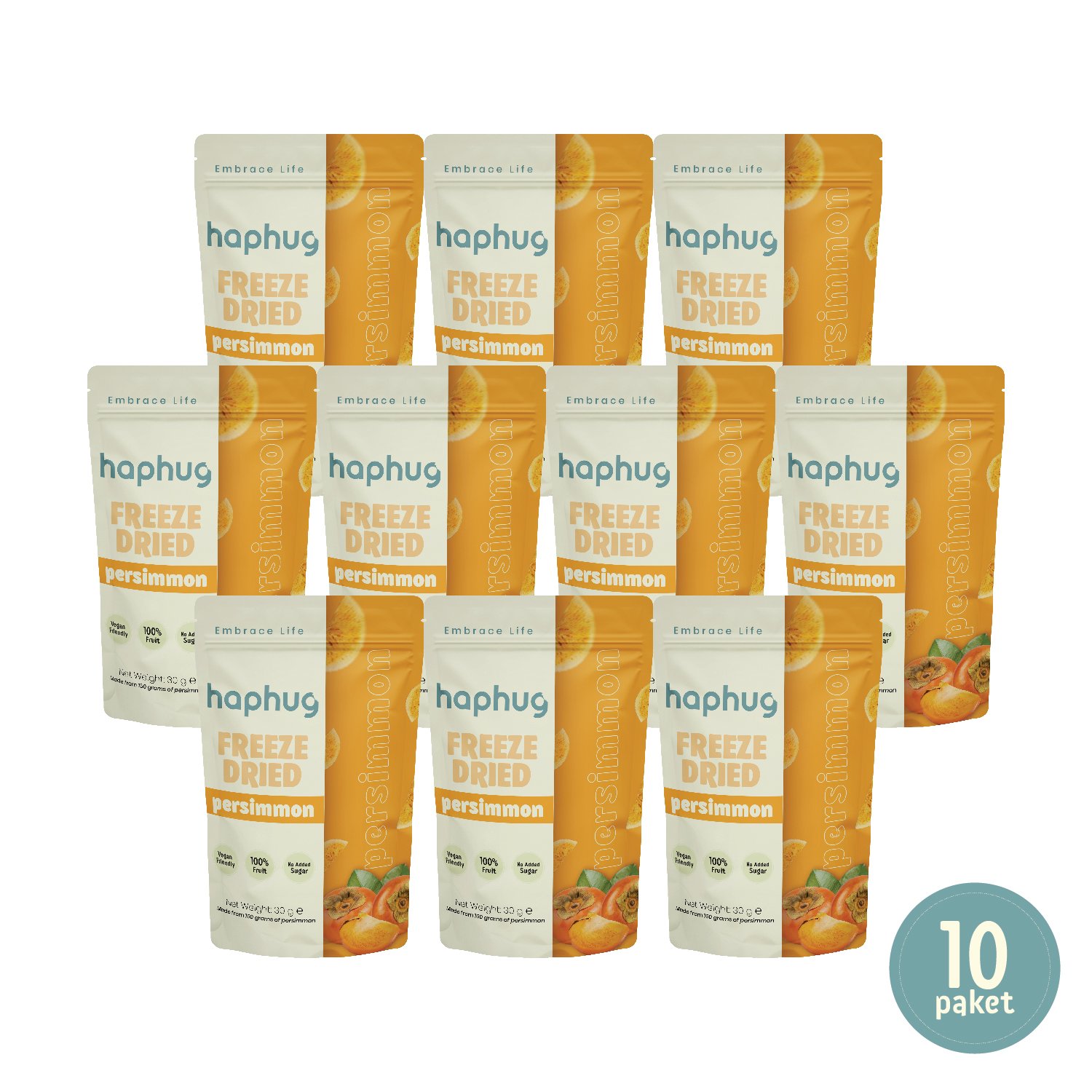 10'lu Paket Freeze Dried Trabzon Hurması - Dondurularak Kurutulmuş Trabzon Hurması 30g x 10