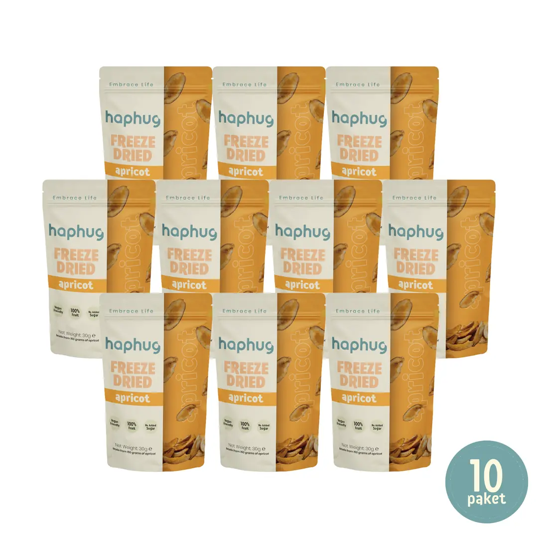 10'lu Paket Freeze Dried Kayısı Dondurularak Kurutulmuş Kayısı 30g x 10