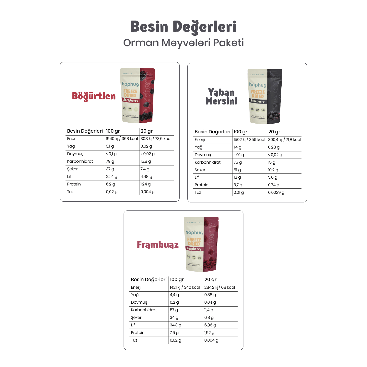 Freeze Dried Orman Meyveleri Paketi 