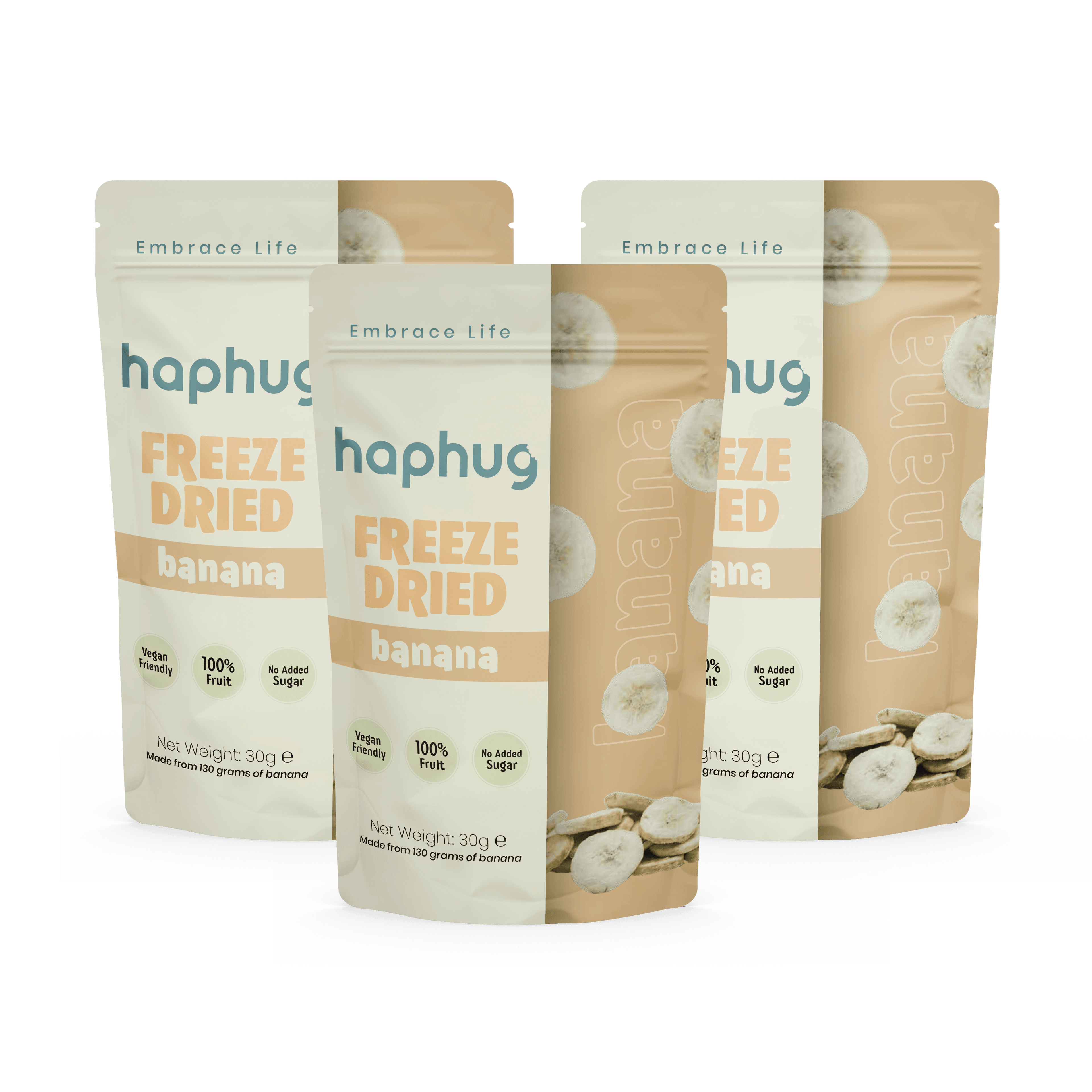 HapHug Freeze-Dried Banana - Triple Pack