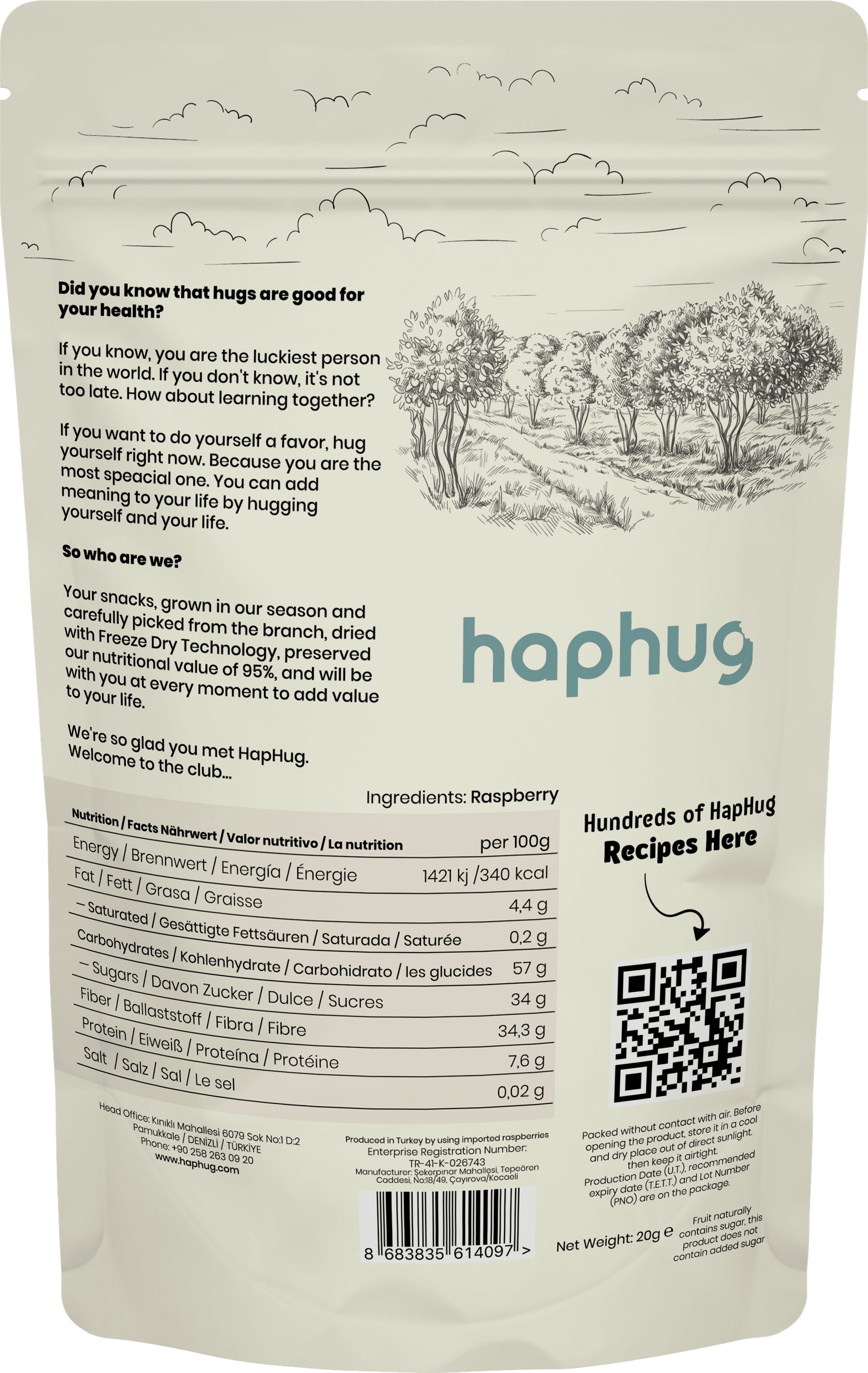 HapHug Freeze-Dried Raspberry - 20g