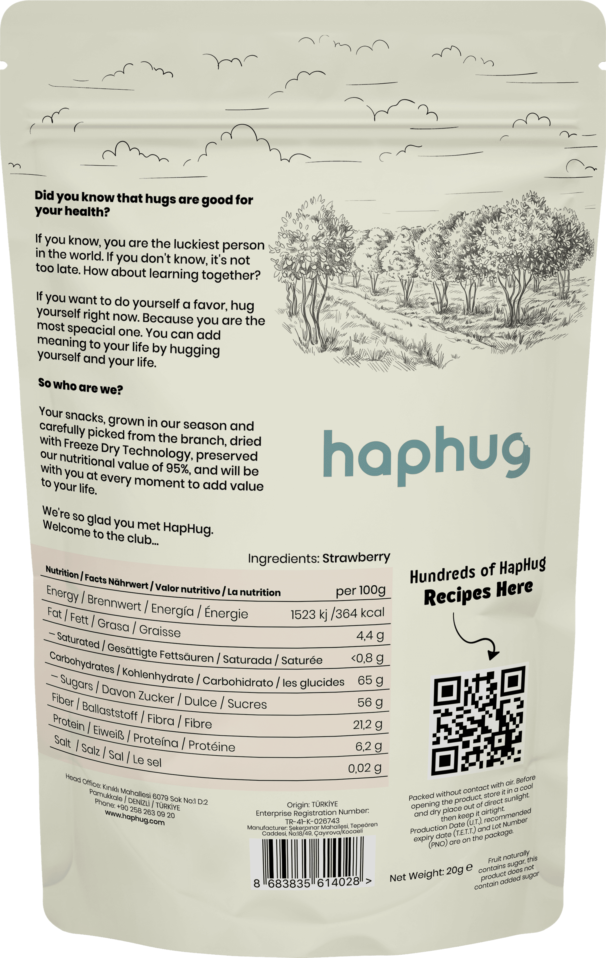 HapHug Freeze-Dried Strawberry - Triple Pack