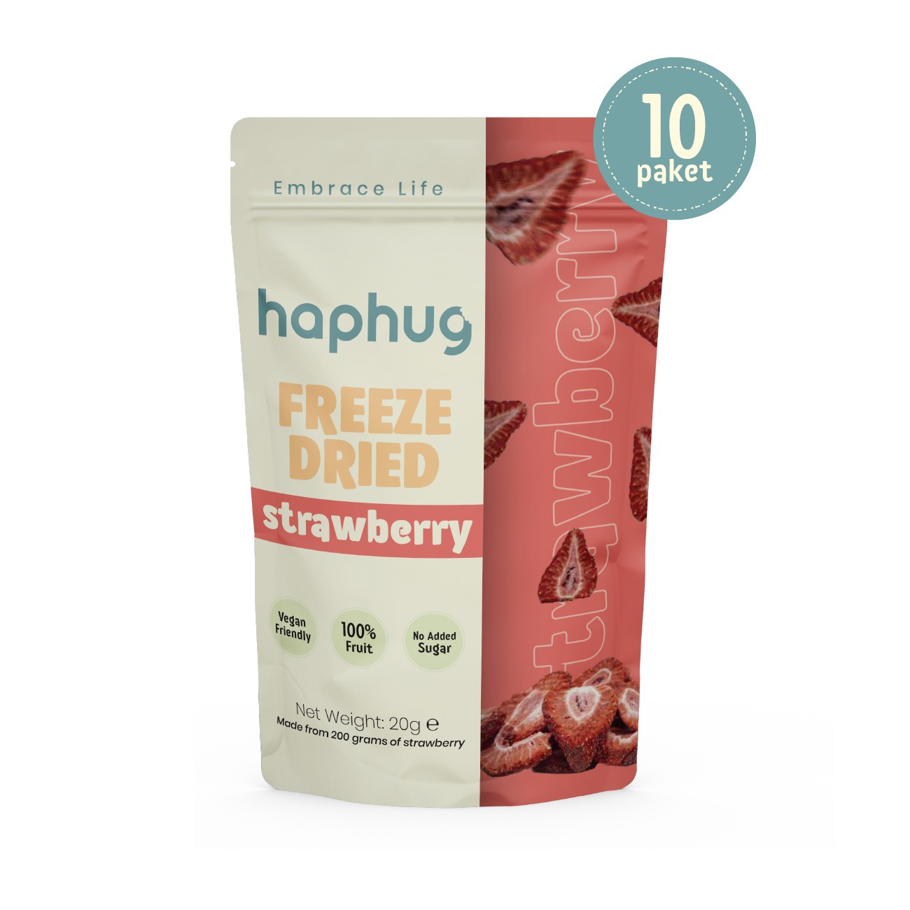 HapHug Freeze-Dried Strawberry - Pack of 10