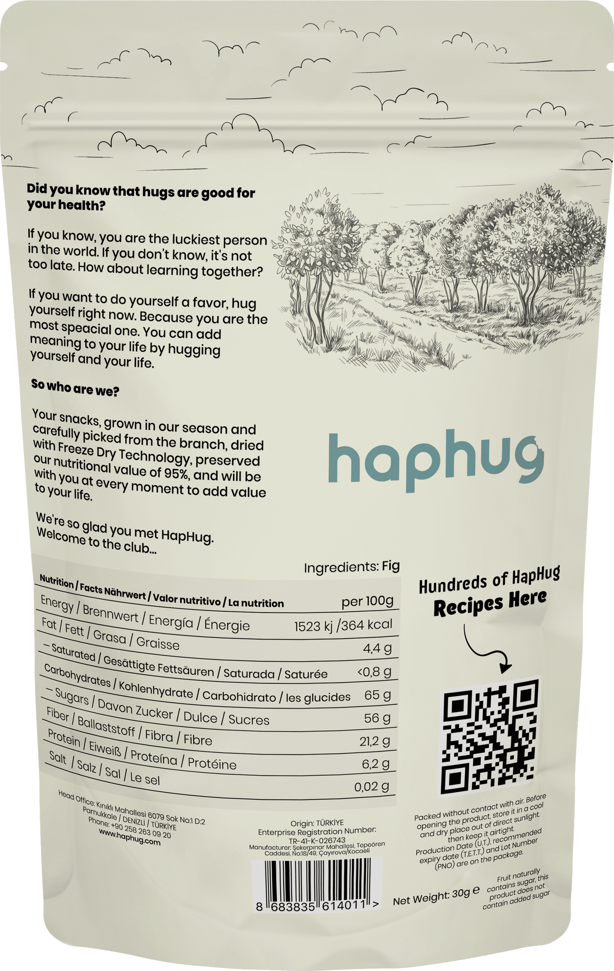 HapHug Freeze-Dried Fig - 30g