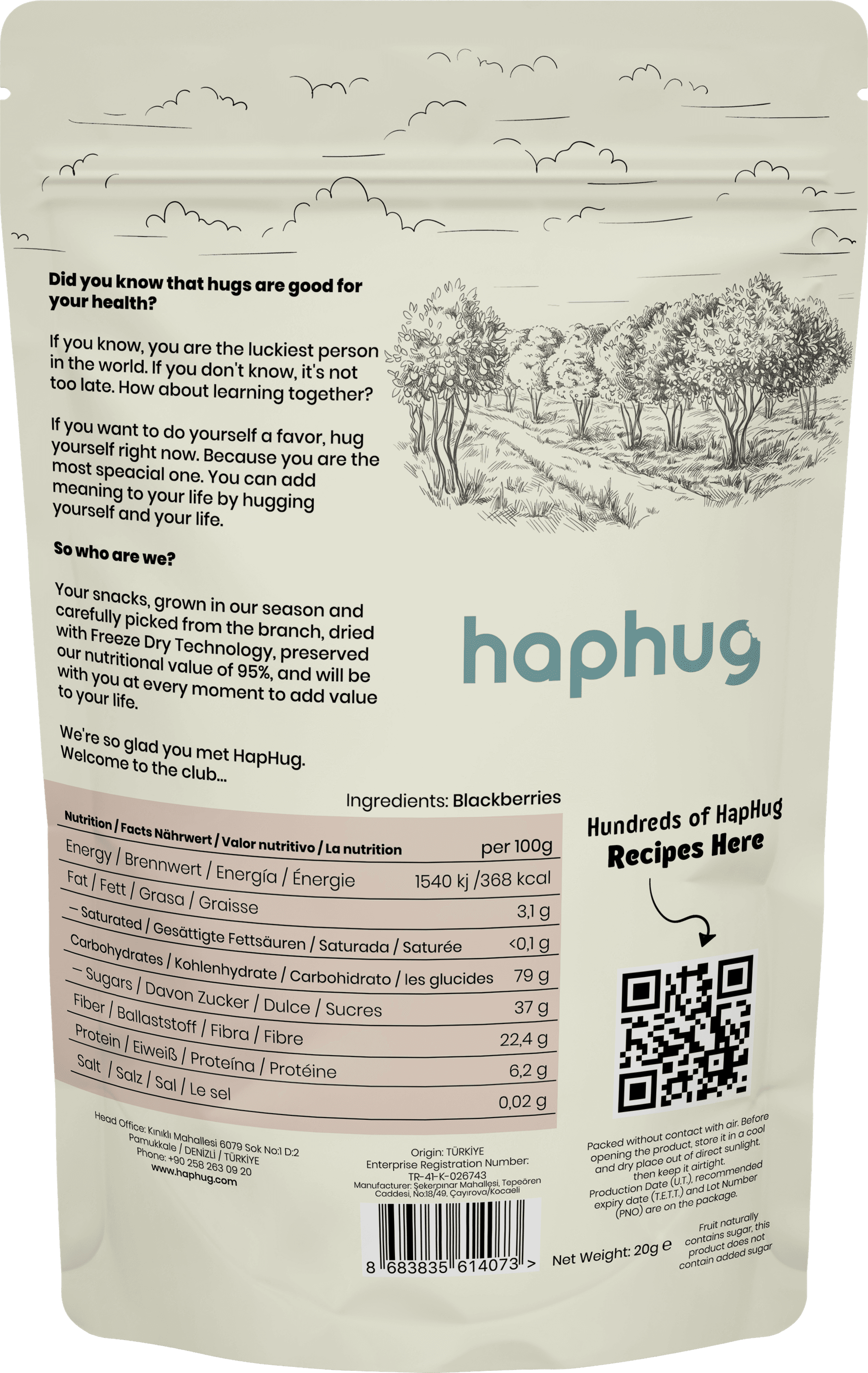 HapHug Freeze-Dried Blackberry - 20g