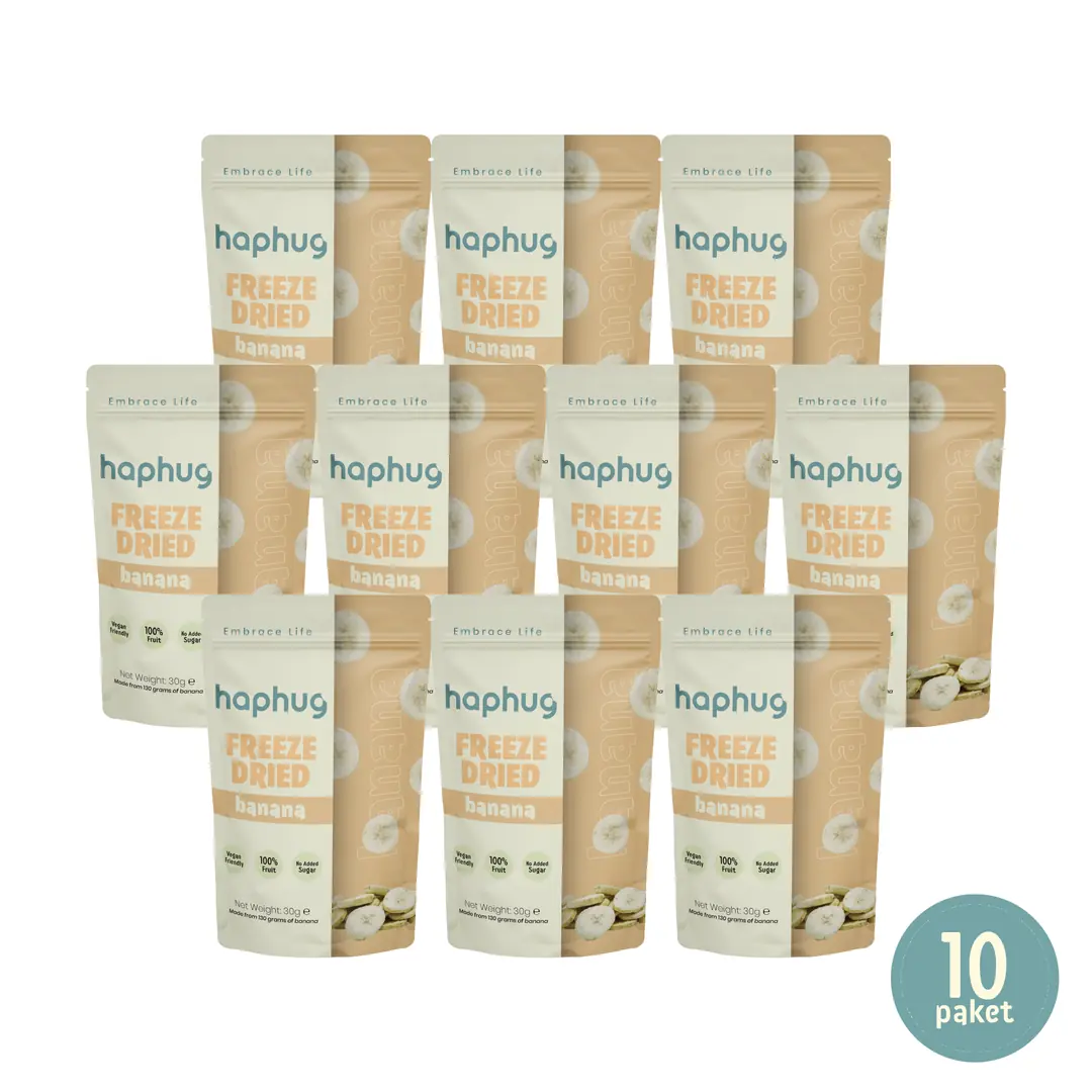 10'lu Paket Freeze Dried Muz Dondurularak Kurutulmuş Muz 30g x 10
