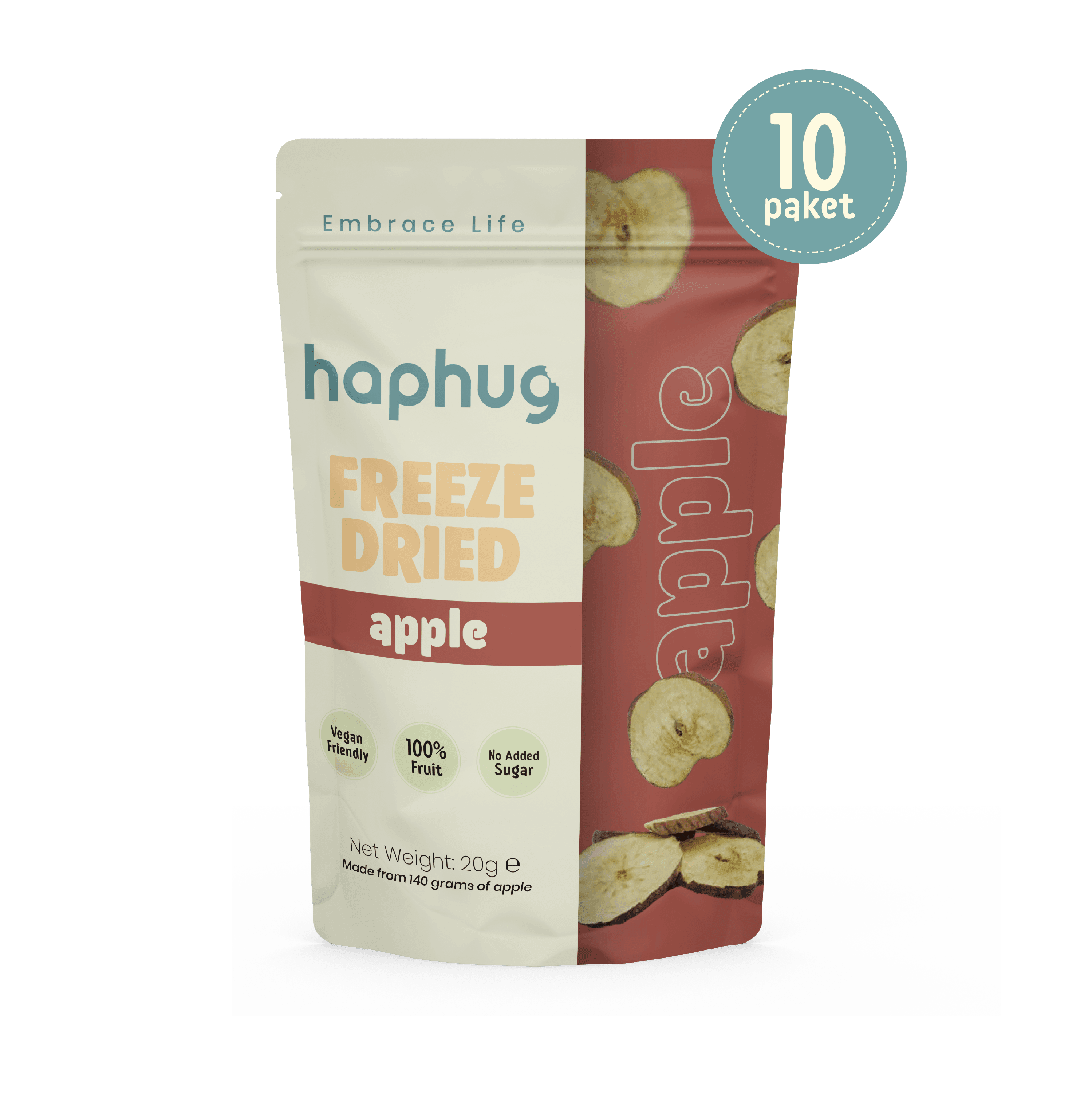 HapHug Freeze-Dried Apple - Pack of 10