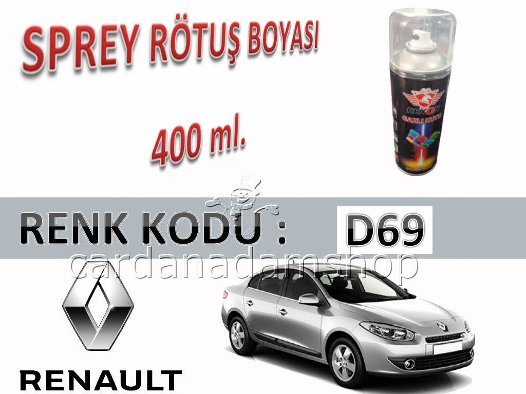 RENAULT FLUENCE PLATİN GRİ D69 BEYAZ RÖTUŞ BOYASI 400 ml. SPREY KUTU