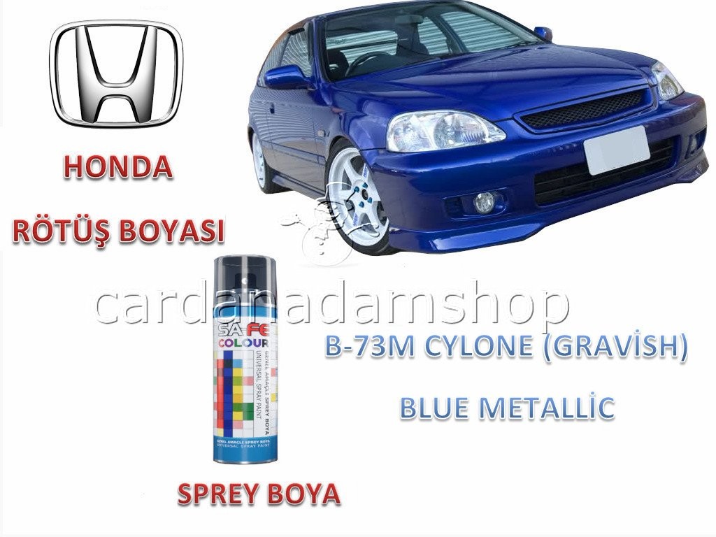 1996-2000 HONDA CİVİC CYLONE BLUE METALLİC B73M RÖTUŞ BOYASI 400 ml. SPREY KUTU