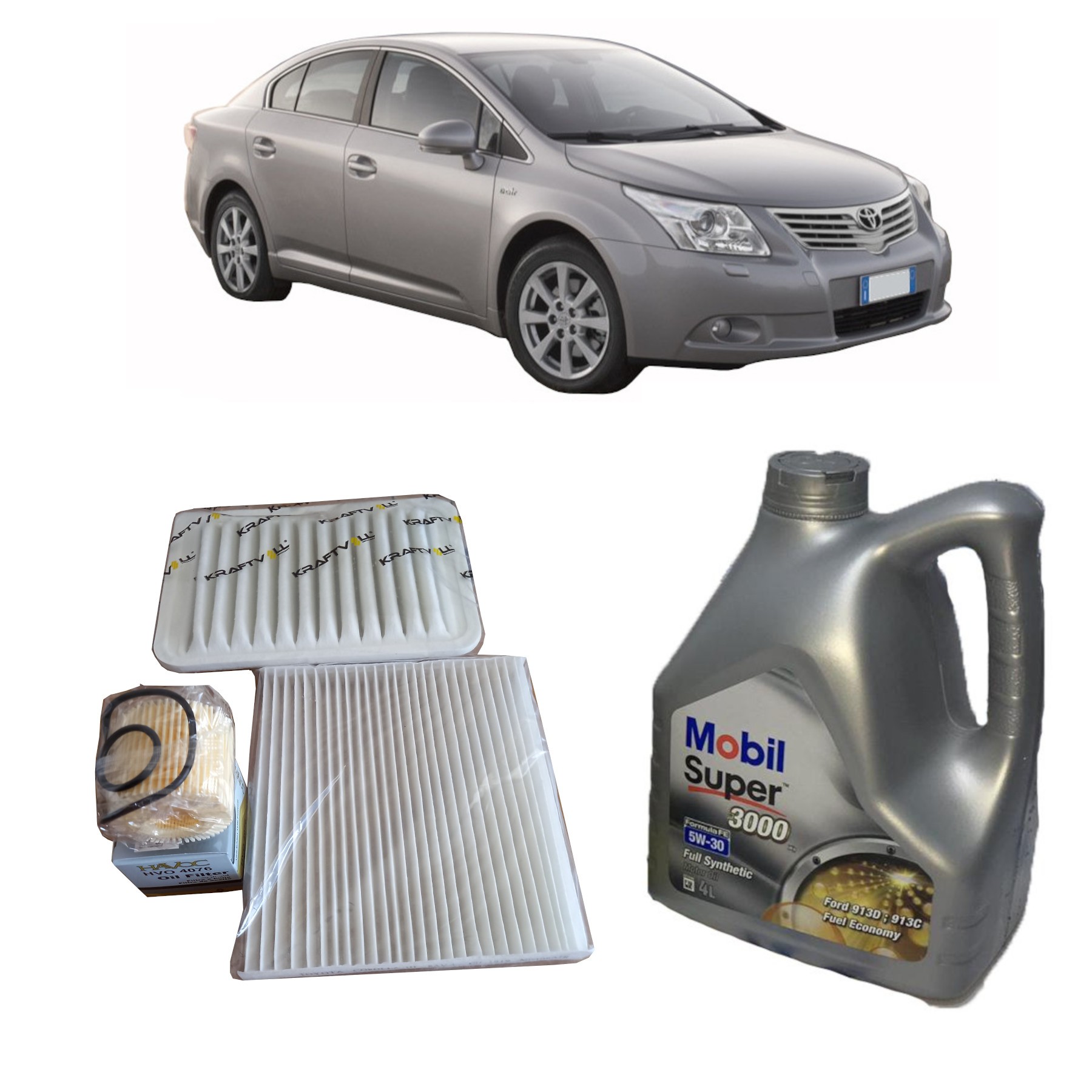 2008-2018 TOYOTA AVENSİS PERİYODİK BAKIM SETİ 1.6 BENZİNLİ / LPG'Lİ MOTORLAR İÇİN MOBİL 5W 30