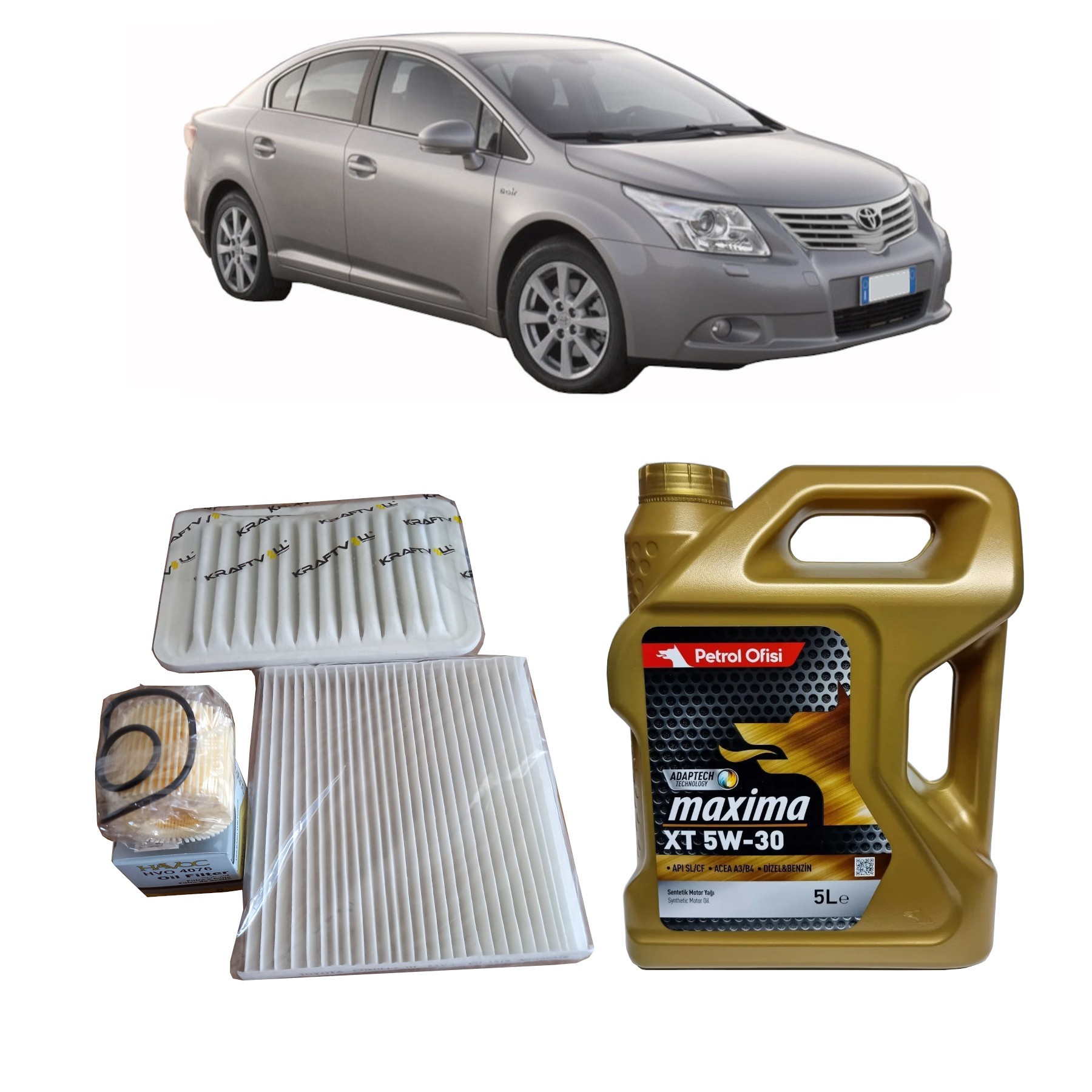 2008-2018 TOYOTA AVENSİS PERİYODİK BAKIM SETİ 1.6 BENZİNLİ / LPG'Lİ MOTORLAR İÇİN PETROL OFİSİ