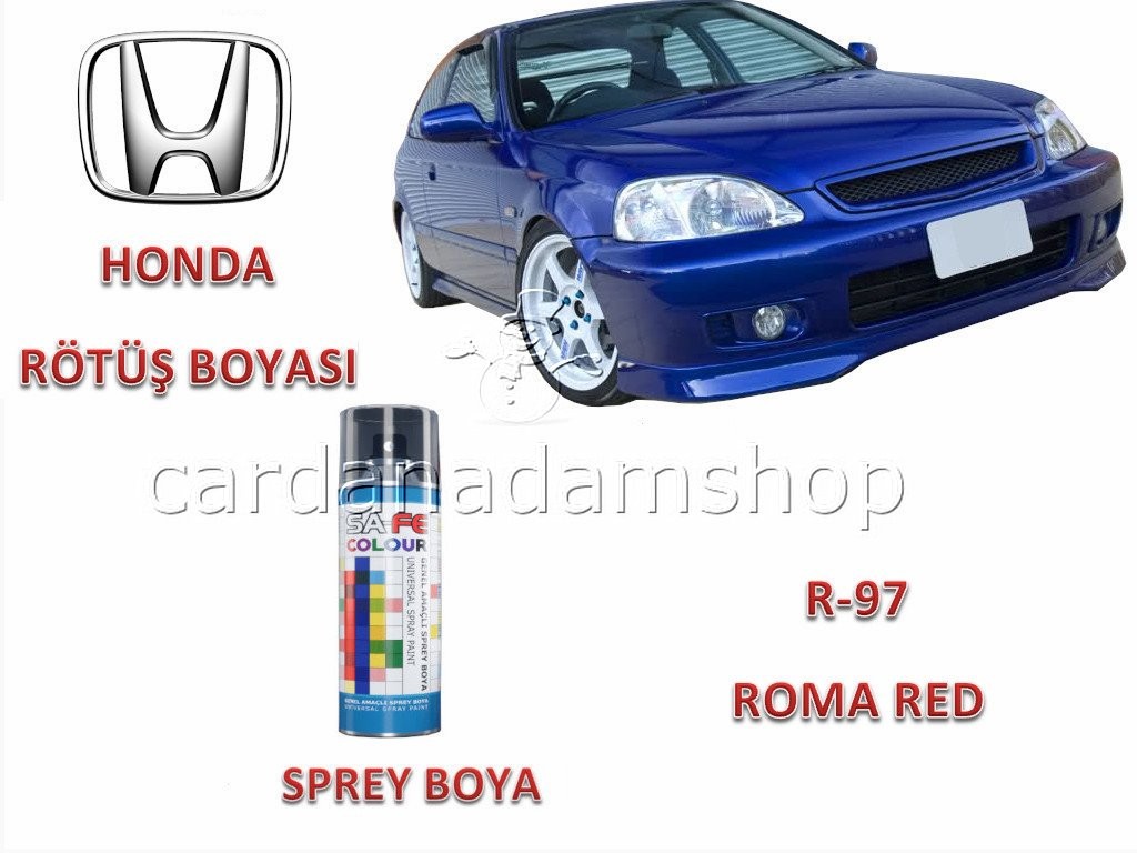 1996-2001 HONDA CİVİC ROMA RED R97 RÖTUŞ BOYASI SPREY KUTU