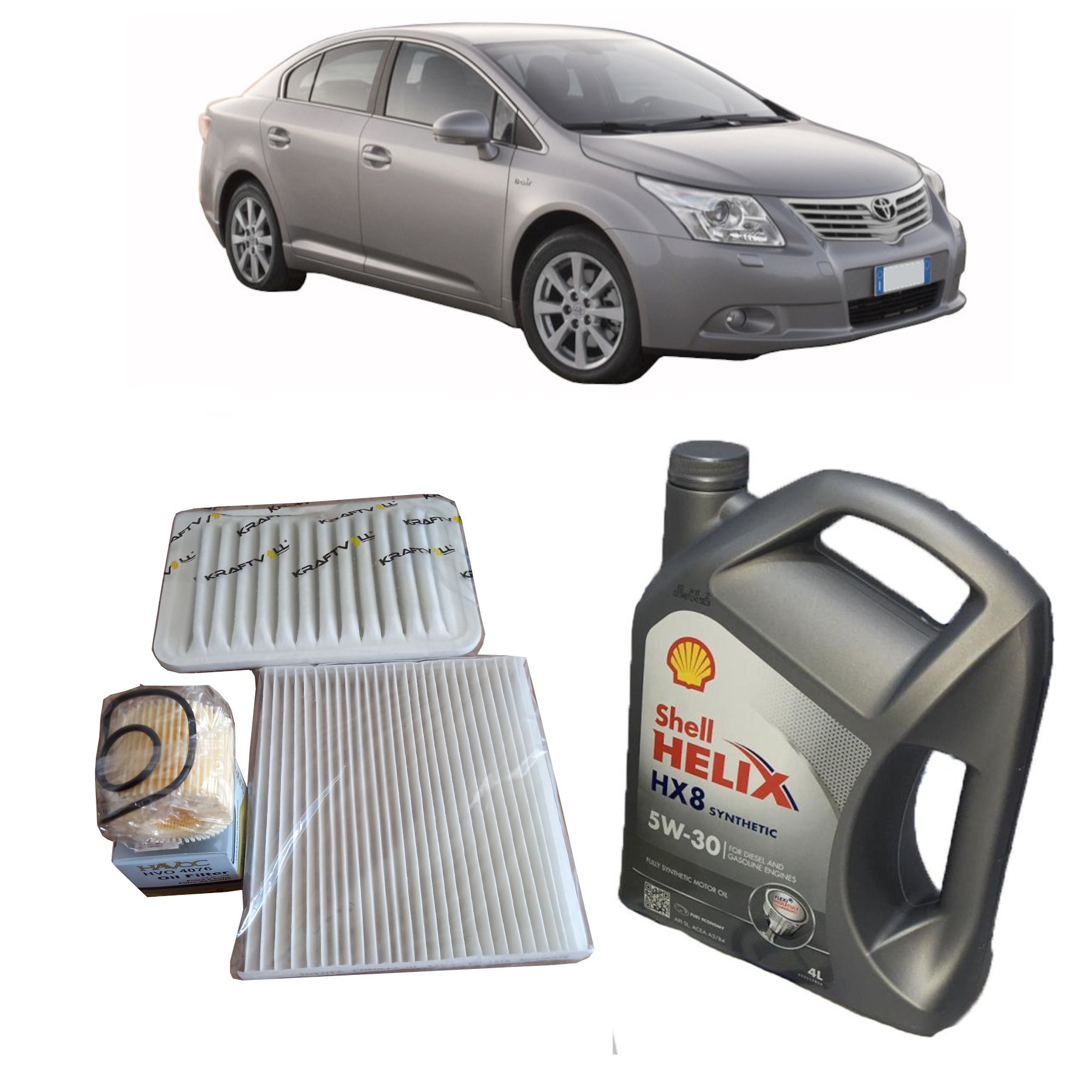 2008-2018 TOYOTA AVENSİS PERİYODİK BAKIM SETİ 1.6 BENZİNLİ / LPG'Lİ MOTORLAR İÇİN SHELL 5W 30