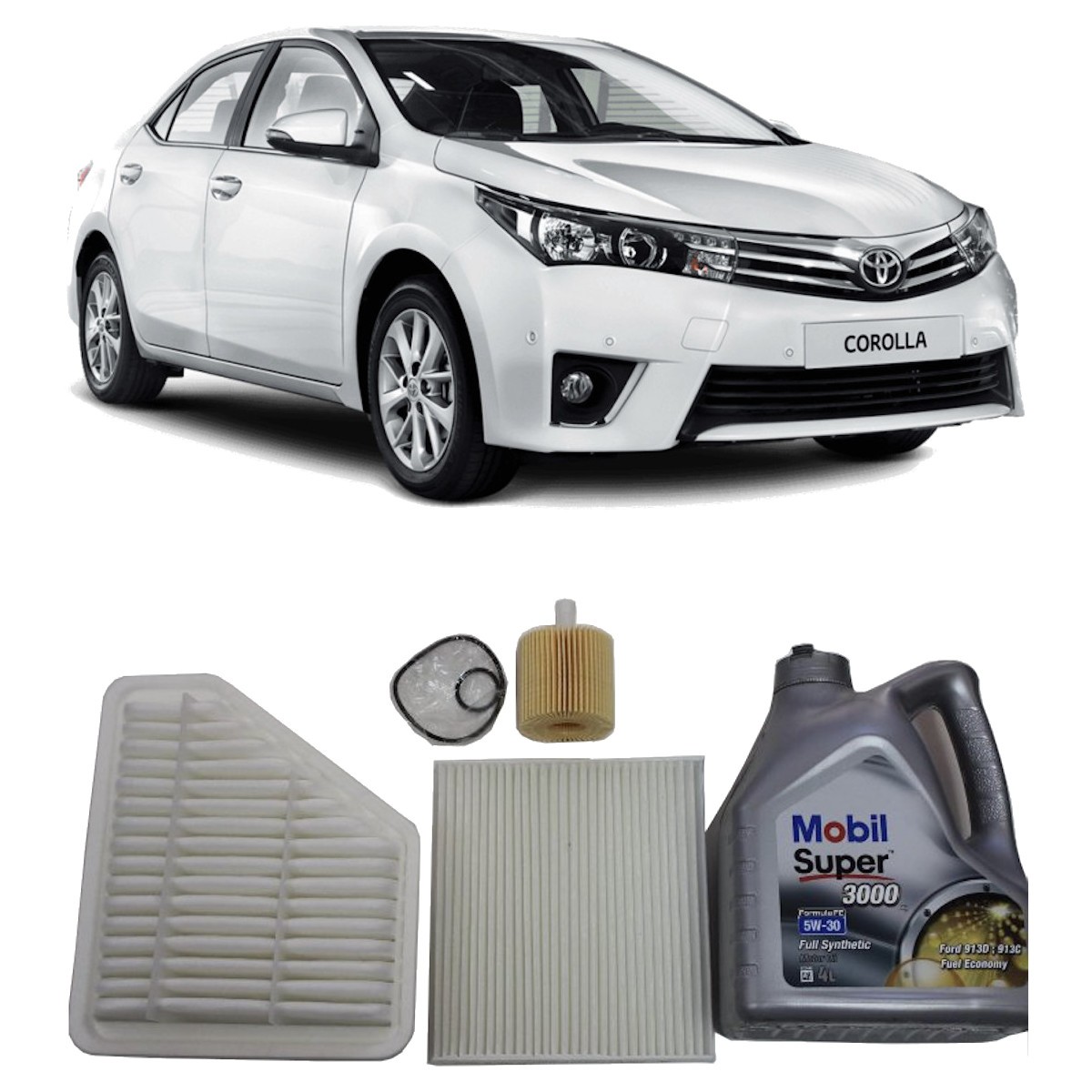 2013-2018 Toyota Corolla 1.4 D-4d Dizel Motorlar Için Yağ Bakım Seti Mobil 5w 30 Yağ ile