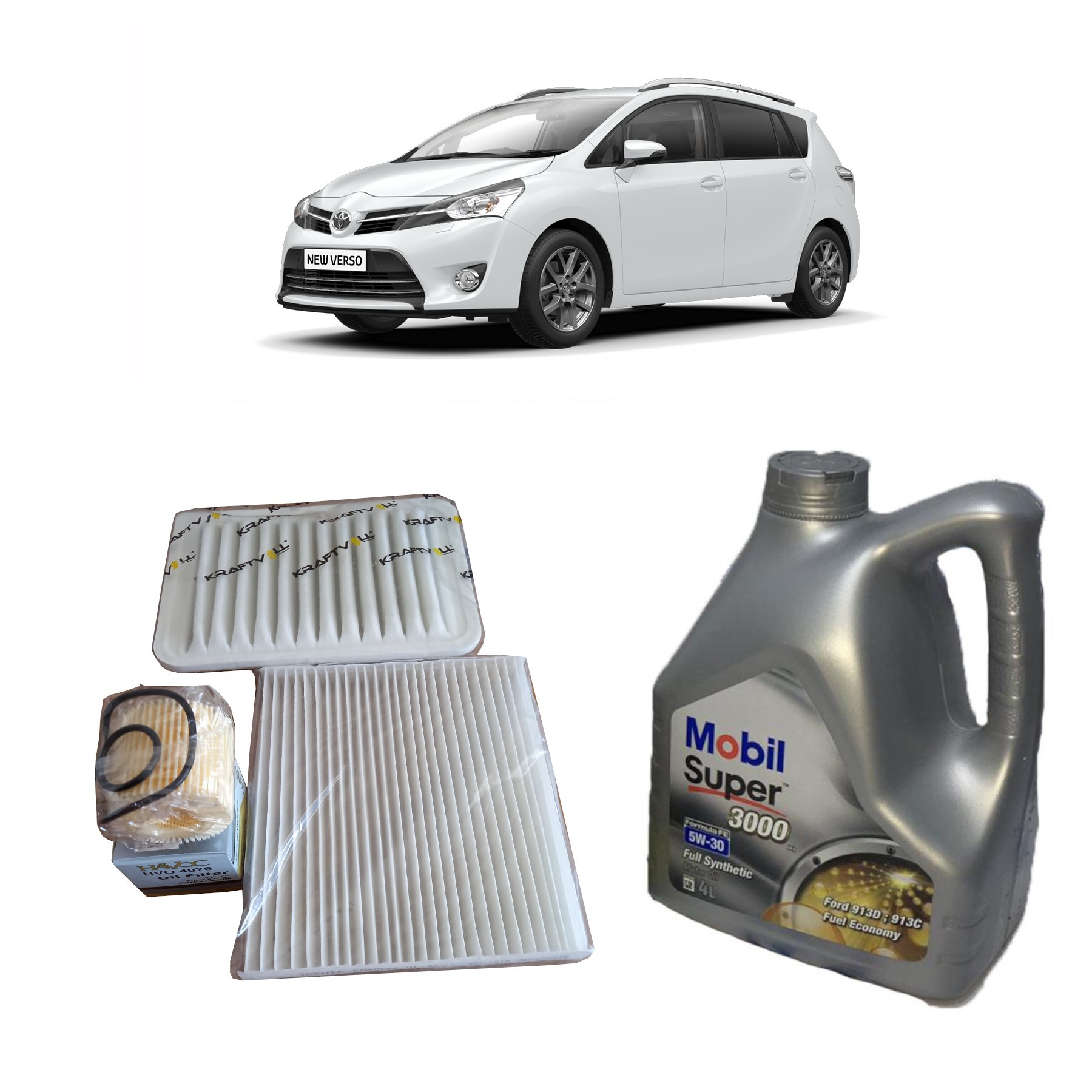 2010-2018 TOYOTA VERSO PERİYODİK BAKIM SETİ 1.6 BENZİNLİ / LPG'Lİ MOTORLAR İÇİN MOBİL 5W 30