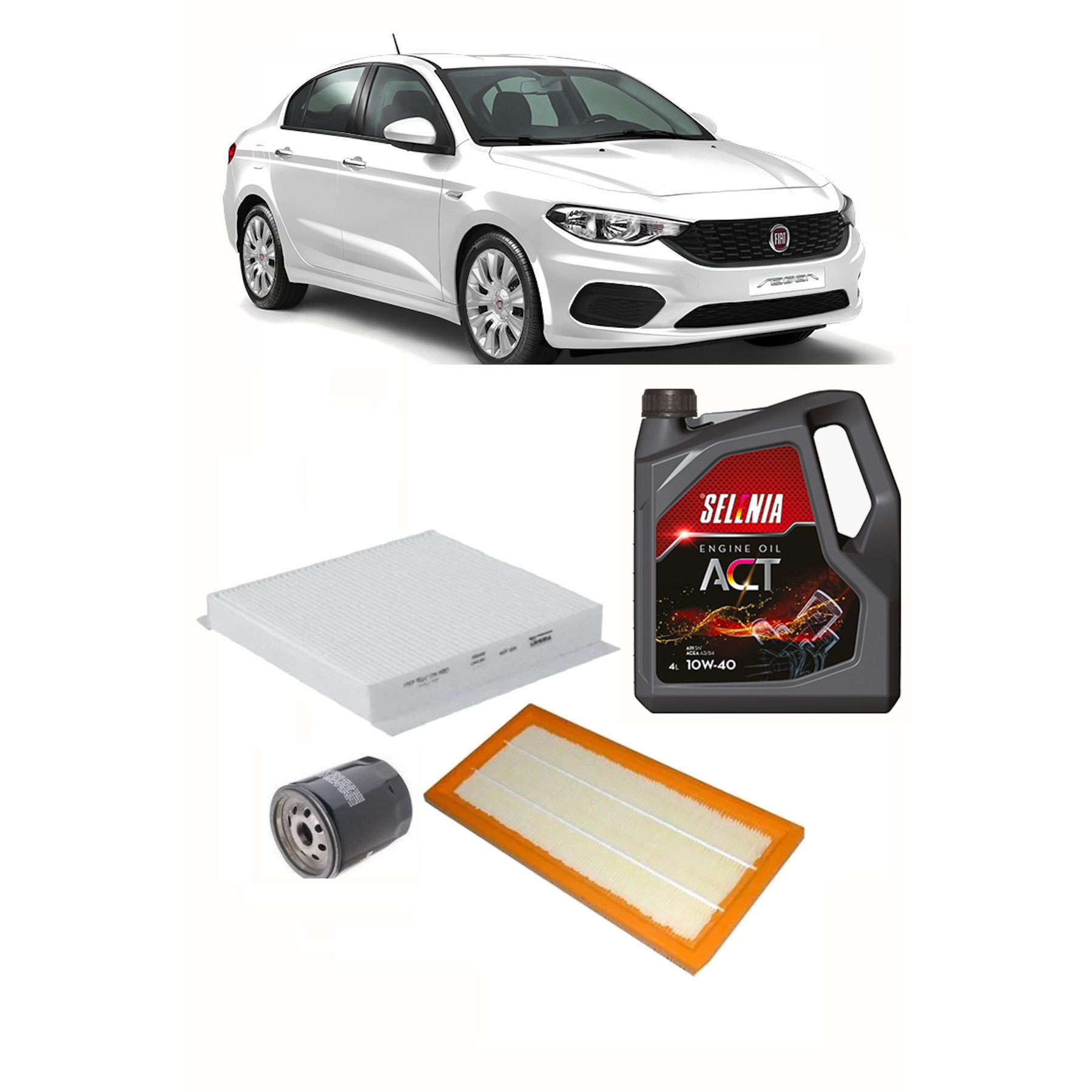 FİAT EGEA 1.4 BENZİNLİ BAKIM SETİ 4L SELENİA MOTOR YAĞI + HAVA + POLEN + YAĞ FİLTRESİ