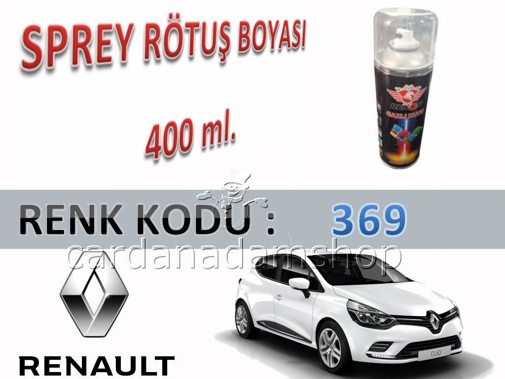 RENAULT CLİO BLANC GLACİER 369 BEYAZ RÖTUŞ BOYASI 400 ml. SPREY KUTU