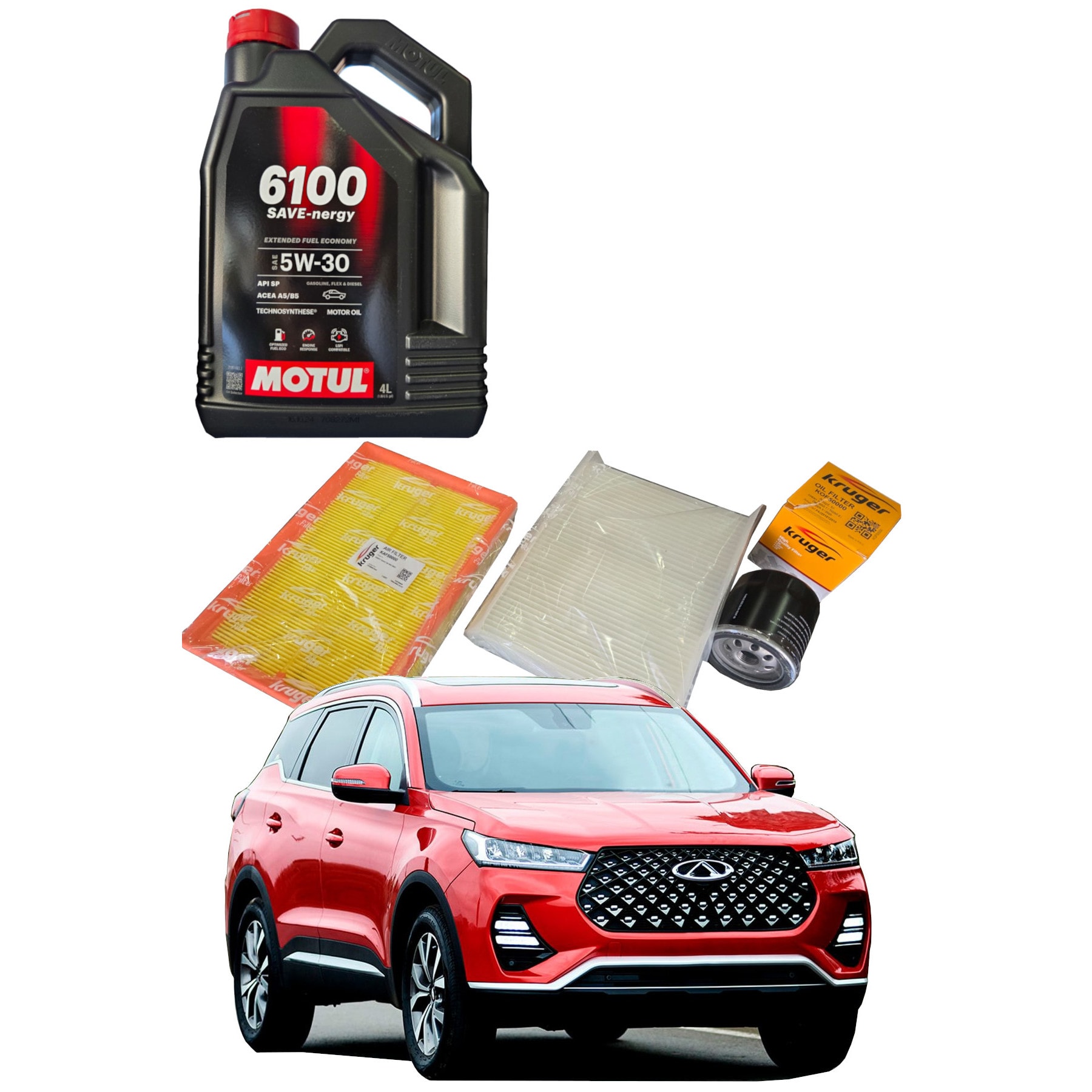 CHERY TİGGO 7 PRO PERİYODİK YAĞ BAKIM SETİ 5W 30 MOTUL 6100 + HAVA + POLEN + YAĞ FİLTRSİ