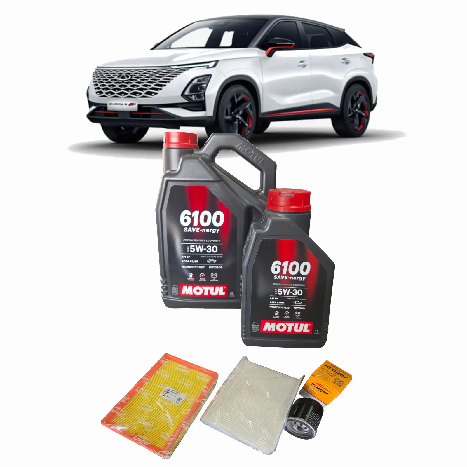CHERY OMODA 5 PERİYODİK YAĞ BAKIM SETİ 5W 30 MOTUL 6100 5l. + HAVA + POLEN + YAĞ FİLTRSİ