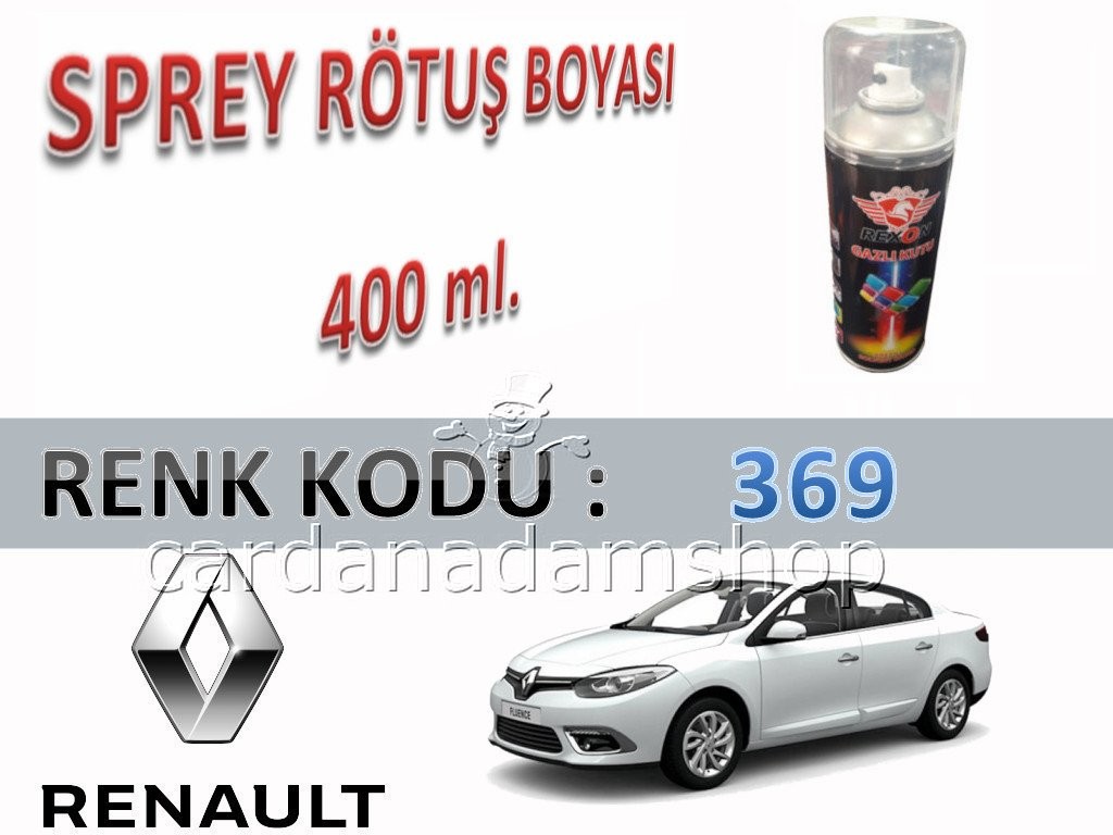 RENAULT FLUENCE BLANC GLACİER 369 BEYAZ RÖTUŞ BOYASI 400 ml. SPREY KUTU