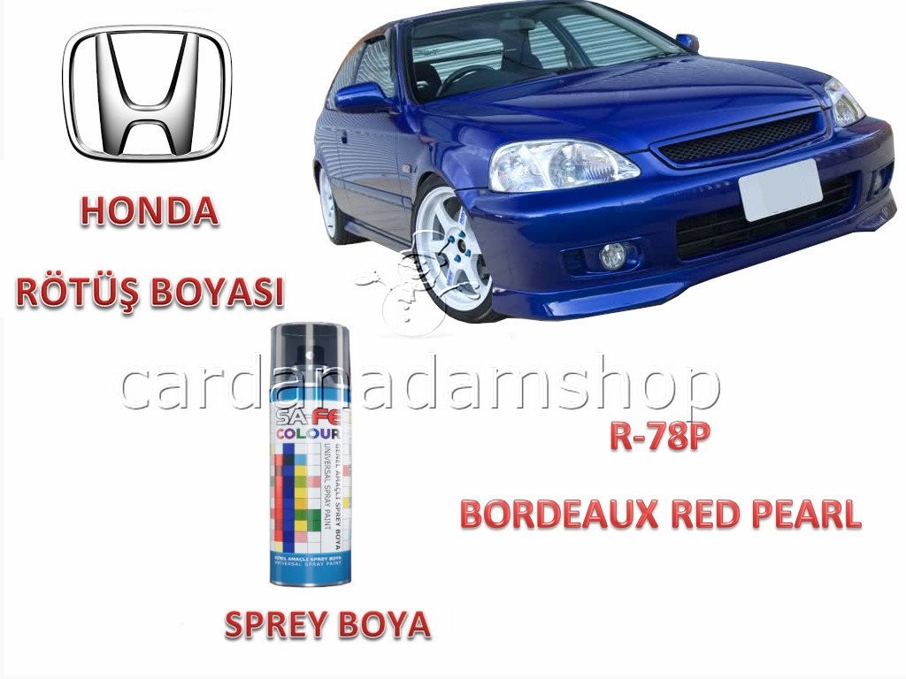 1996-2001 HONDA CİVİC BORDEAUX RED PEARL R78P RÖTUŞ BOYASI 400 ml. SPREY KUTU